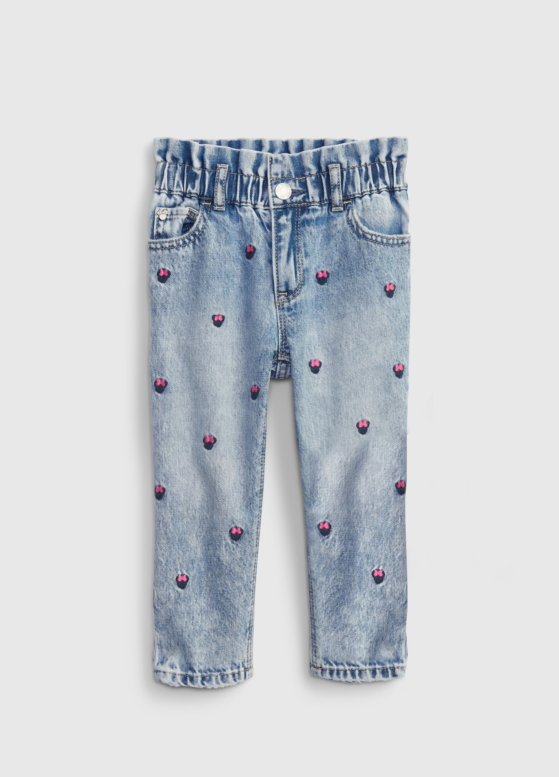 GAP KIDS, Jeans Minnie Disney Con Ricami, Unisex, Denim, Taglia: 4Y/99-107