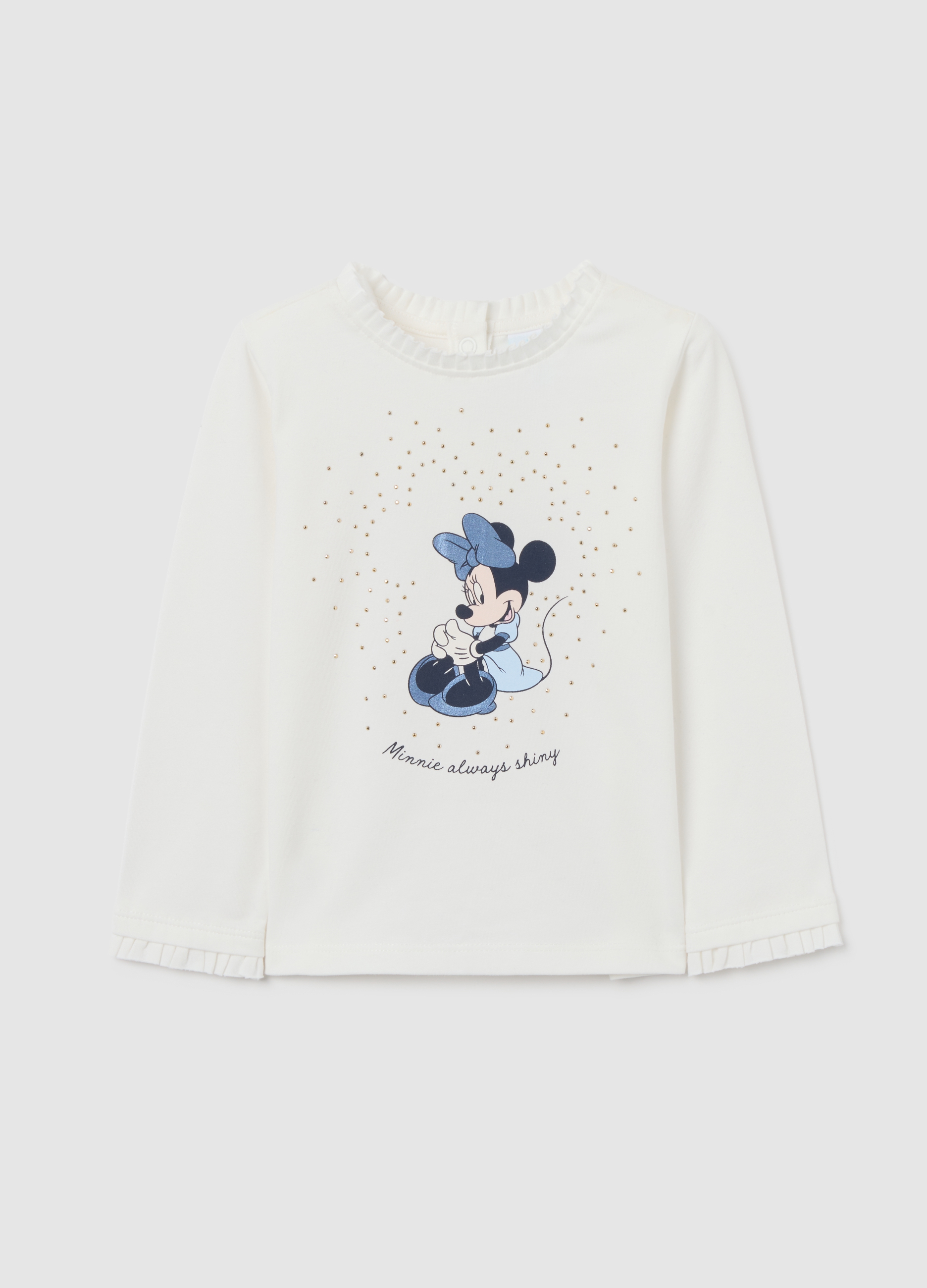 FAGOTTINO, T-shirt Bianca Da Bimba In Cotone Elasticizzato Con Stampa Disney, Bambina, Bianco, Taglia: 18-24
