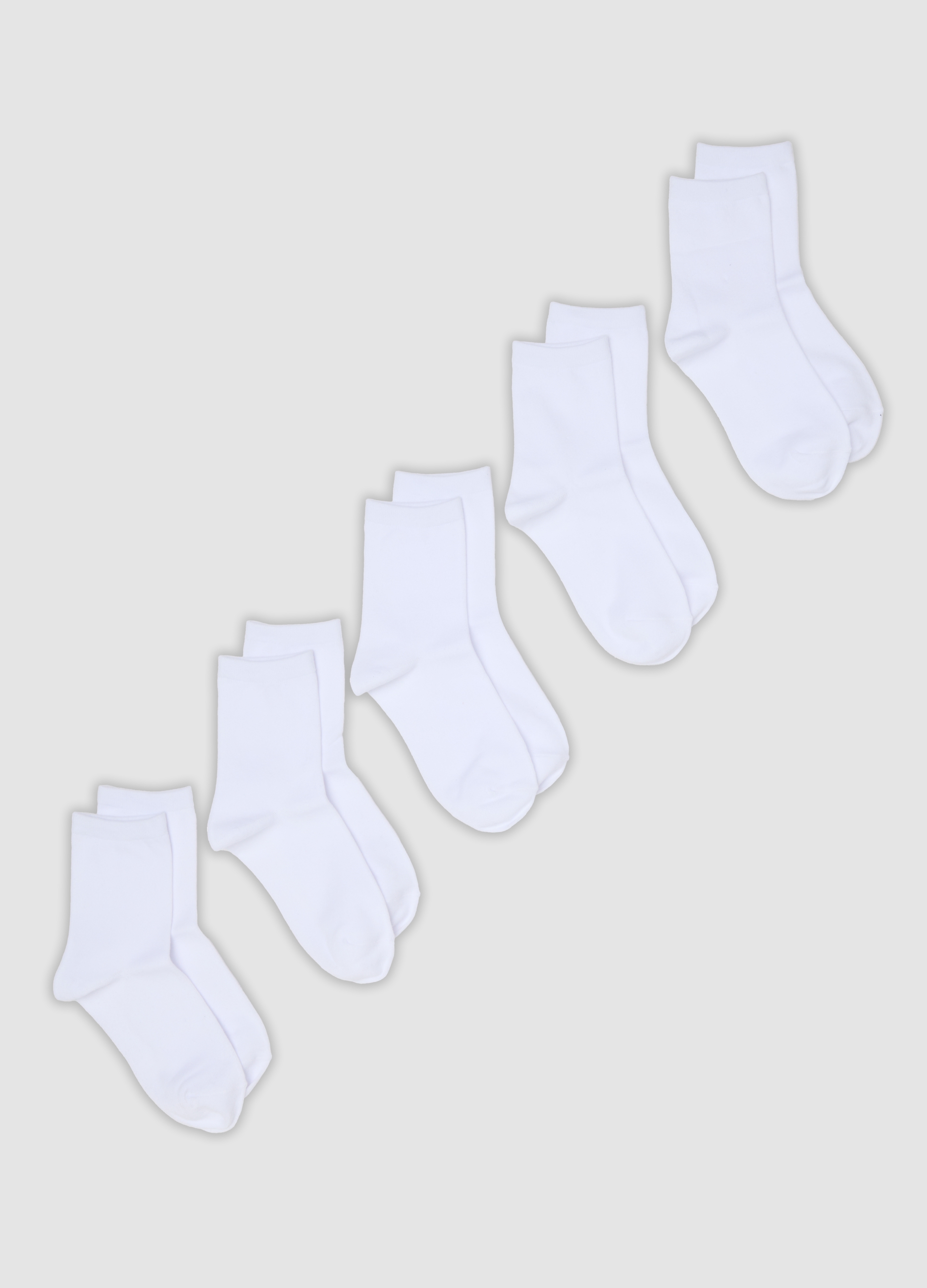 OVS, Multipack Di Cinque Calzini Bianchi In Cotone Organico, Donna, Bianco, Taglia: 39-41