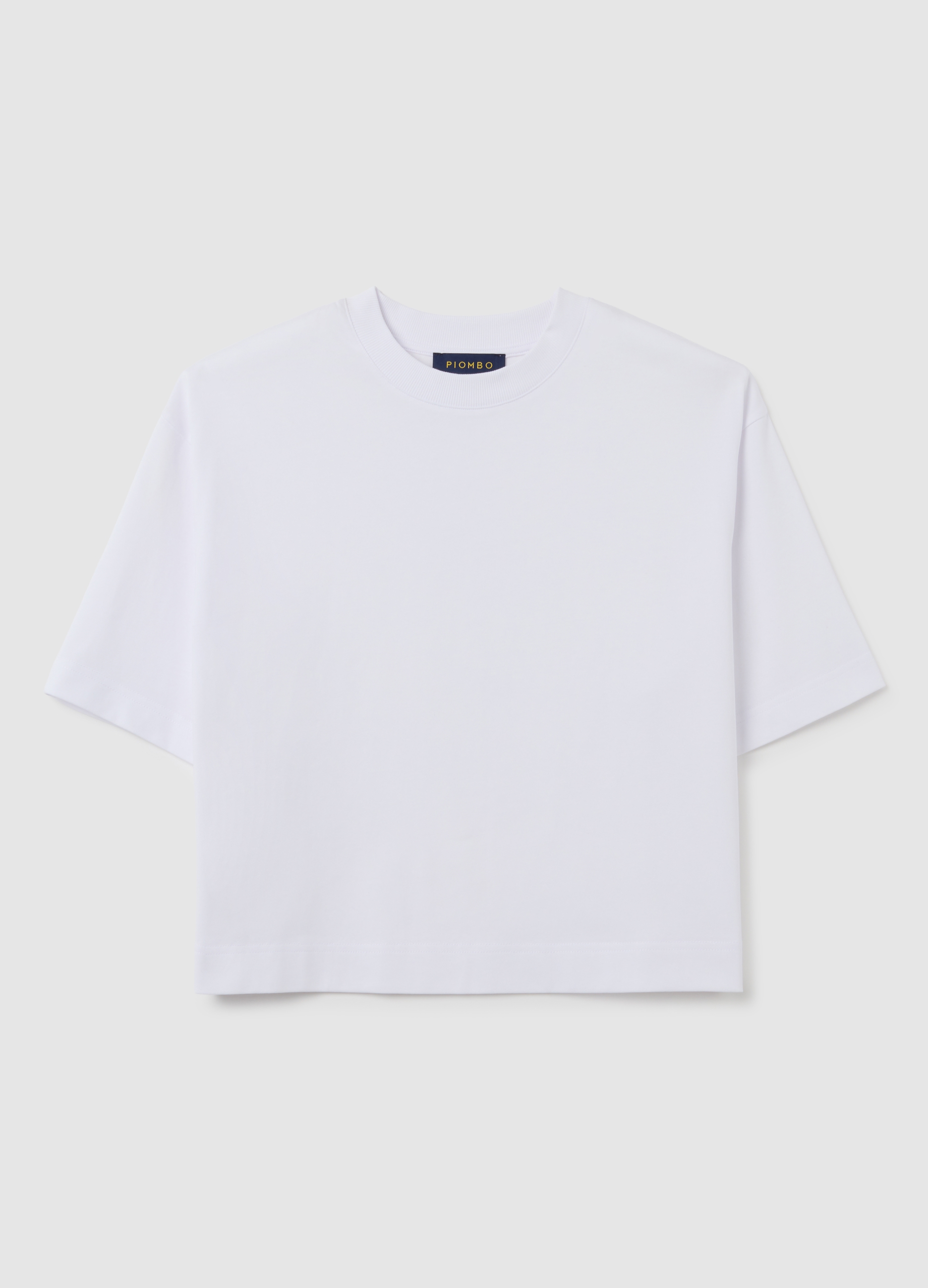 T-shirt In Misto Cotone Bianca Boxy Fit, Mujer, Blanco óptico, Talla: 36