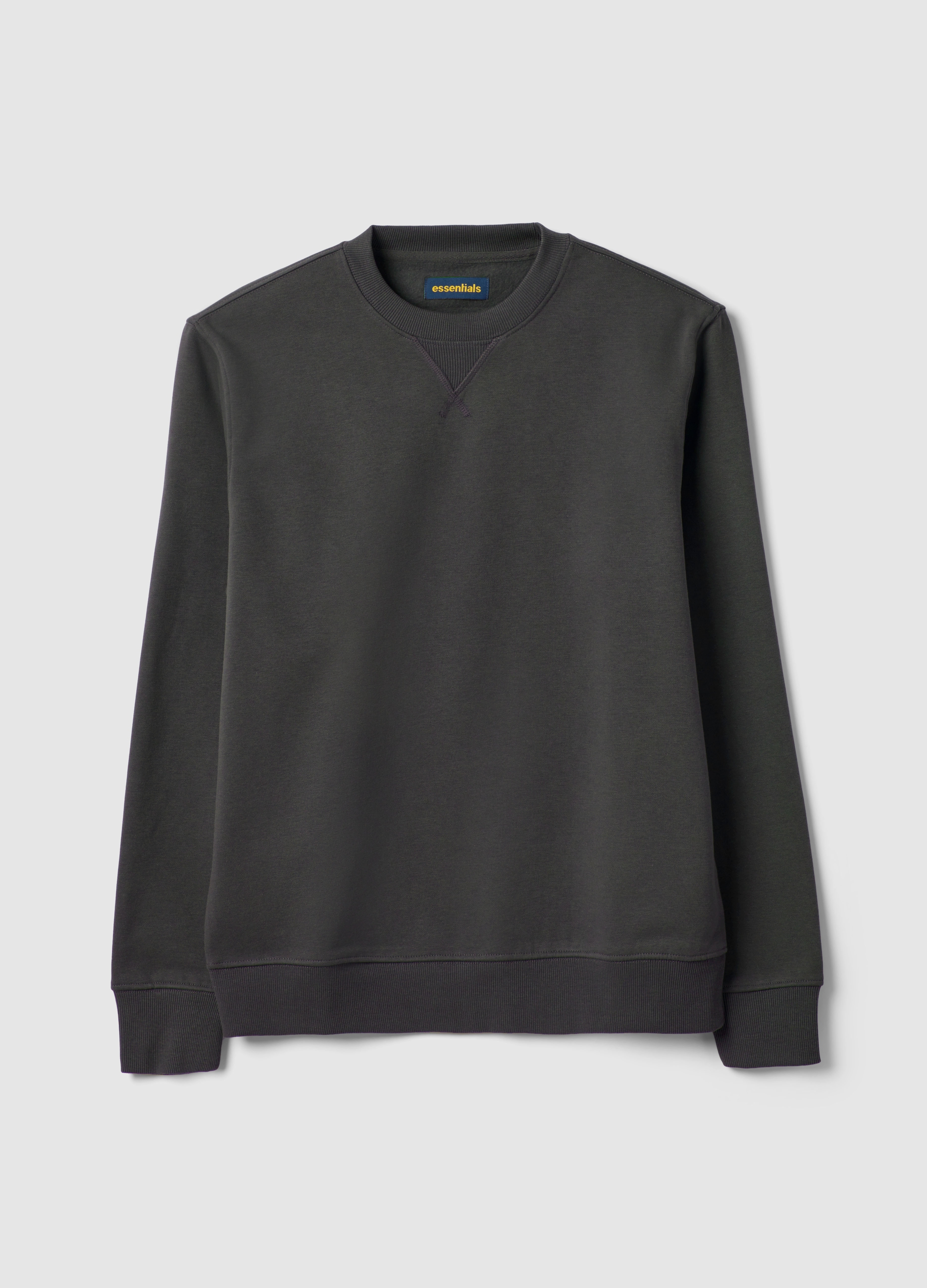 Sudadera Gris De Algodón Mixto Con Cuello Redondo Regular Fit, Hombre, Gris claro, Talla: M