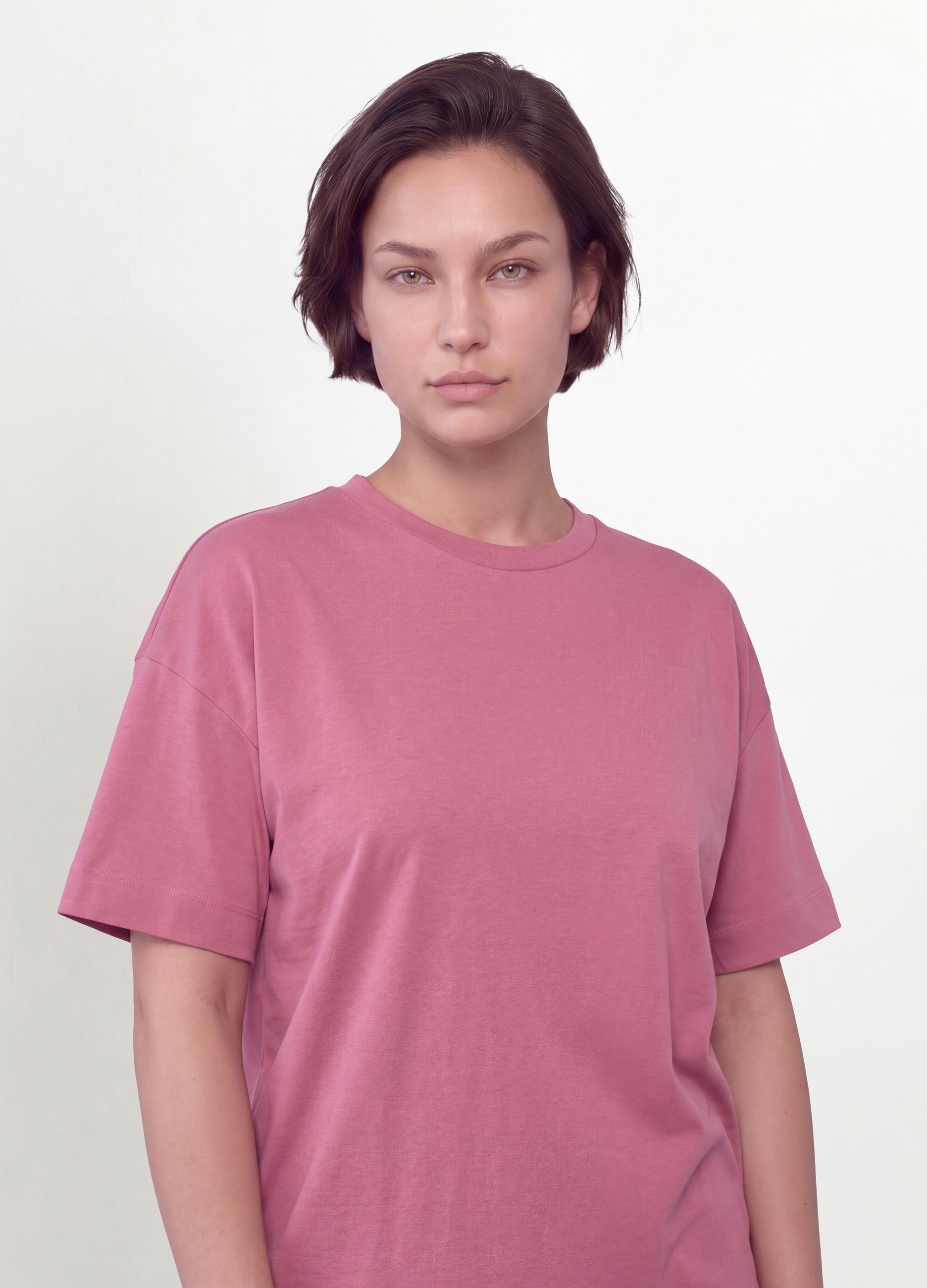 MYA, T-shirt Girocollo Rosa In Misto Cotone E Modal Elasticizzato Regular Fit, Donna, Rosa, Taglia: S