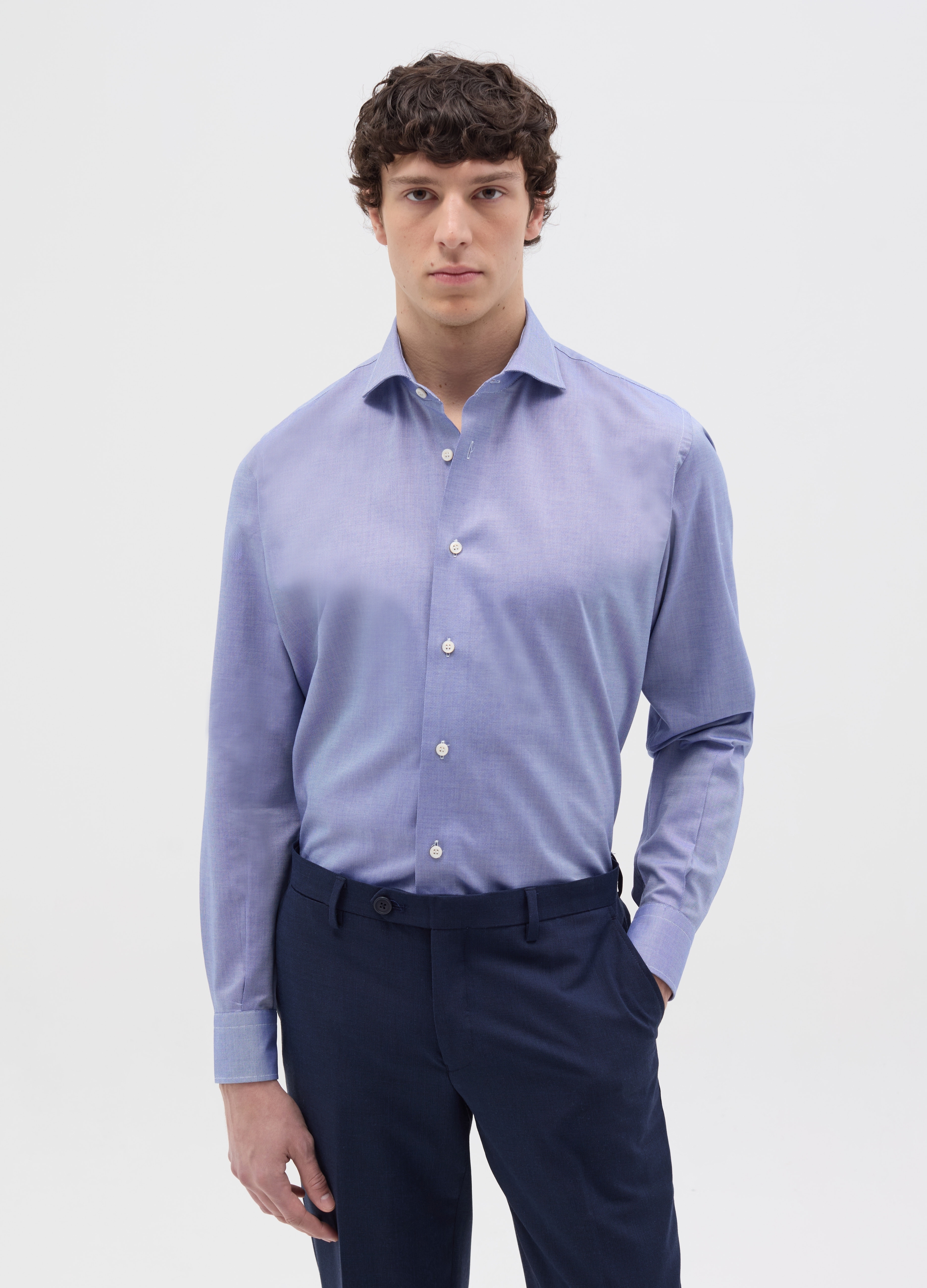 OVS , Camicia Regular Fit Easy Iron, Uomo, Blu, Taglia: 39