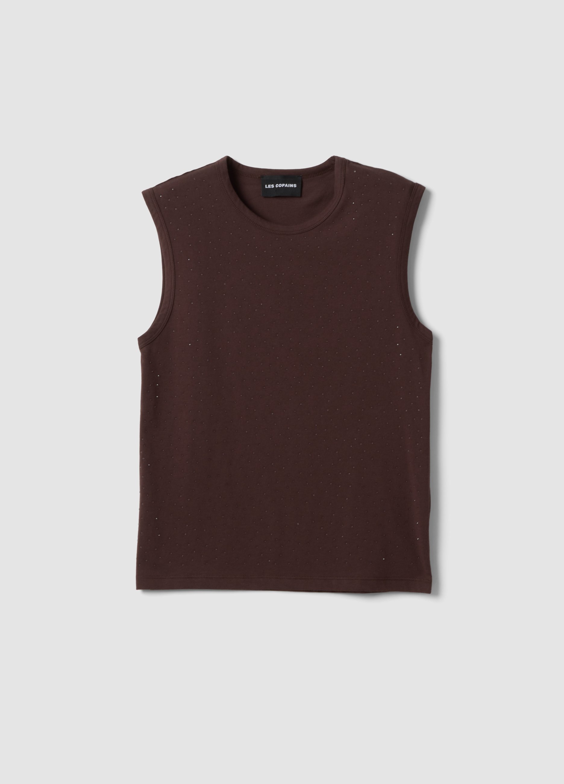 LES COPAINS, Top Marrón De Mezcla De Algodón, Mujer, Marrón, Talla: 36