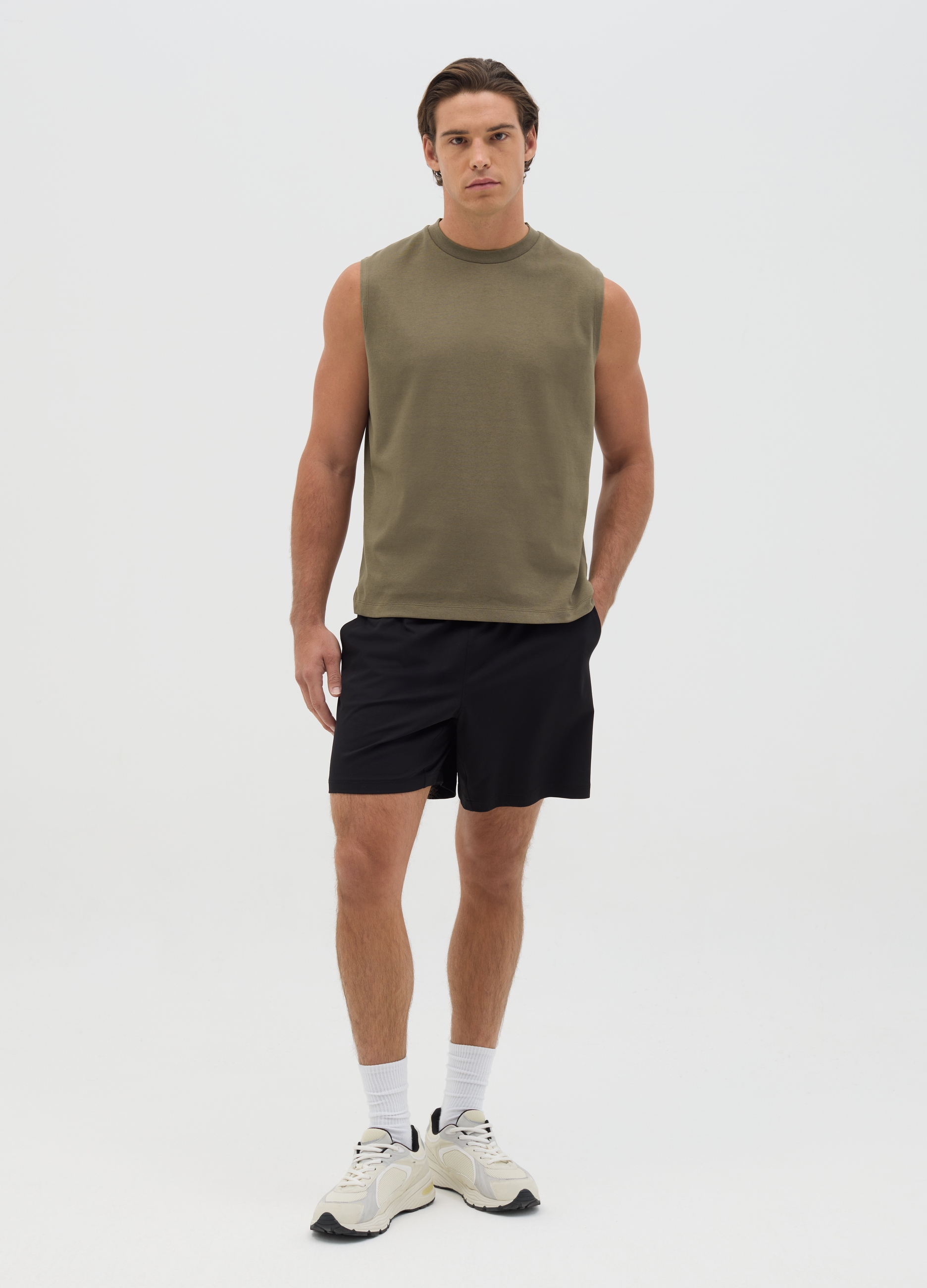 OVS , Canotta Da Uomo In Misto Cotone Verde Relaxed Fit, Verde, Taglia: M