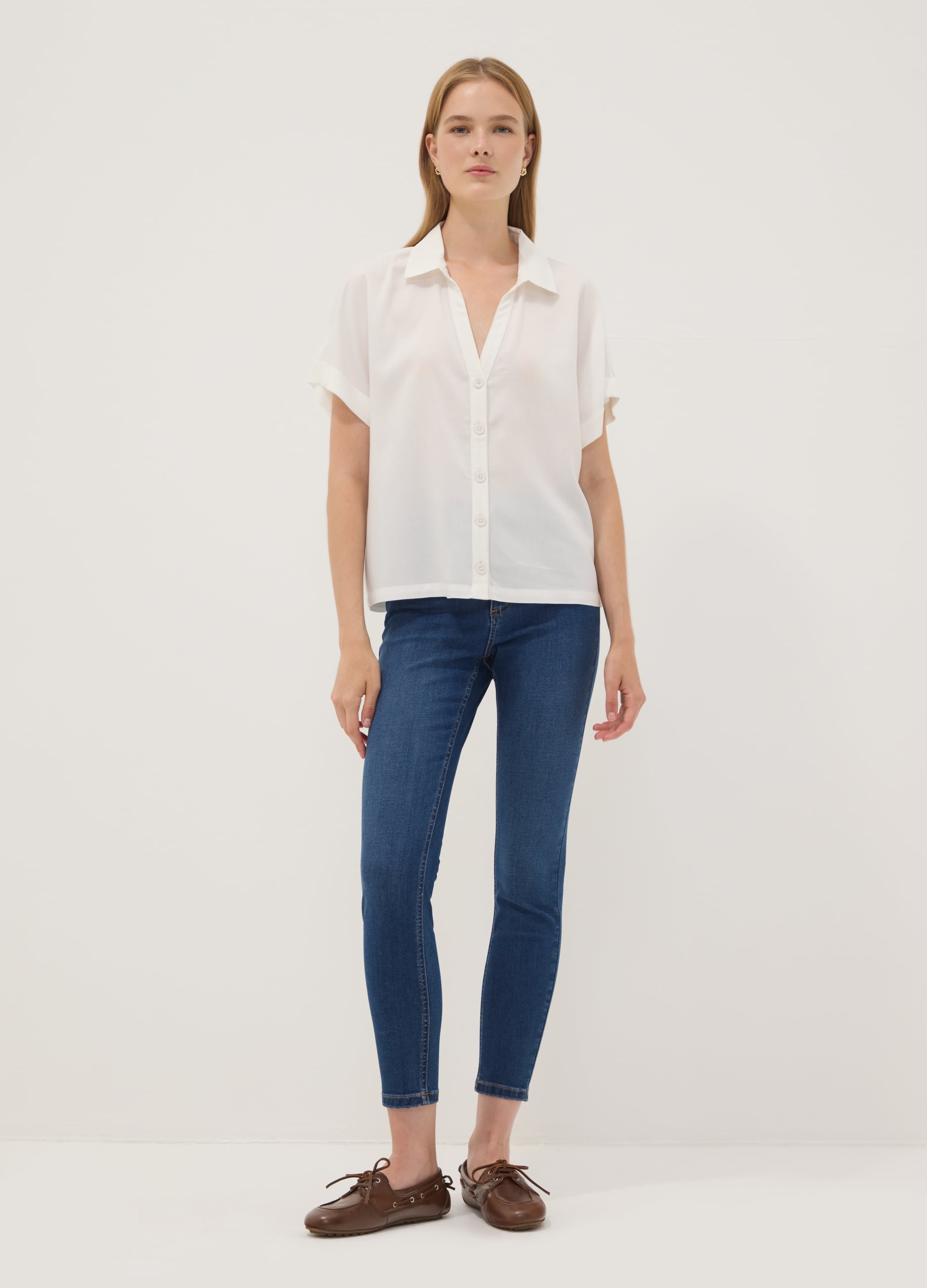 REPUBLIC OF DENIM , Jeans Blu Skinny Fit In Cotone E Viscosa Elasticizzato, Donna, Blu, Taglia: 42