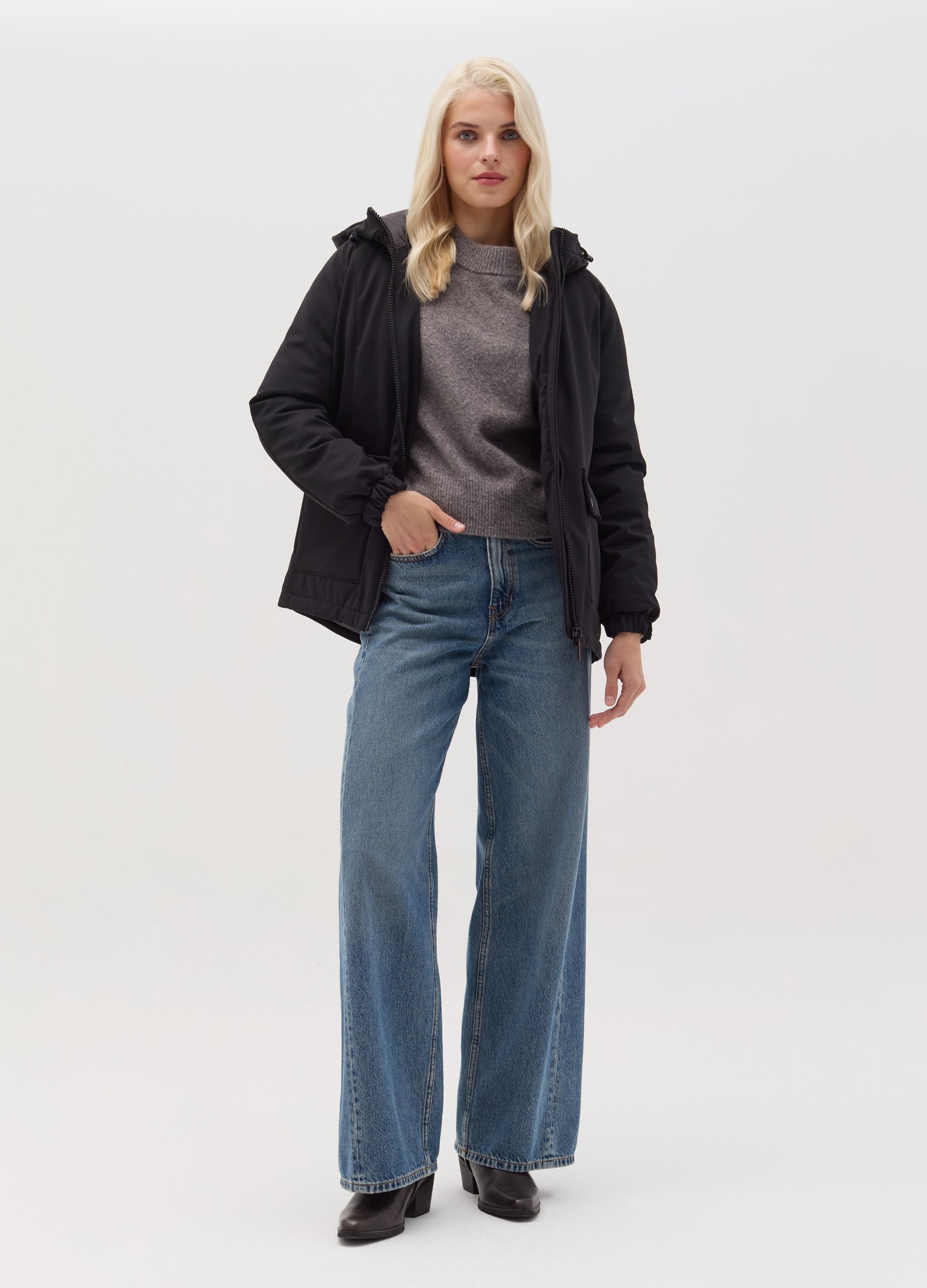 URBAN COMMUTER, Parka Corto Con Imbottitura In Repreve®, Donna, Nero, Taglia: XS