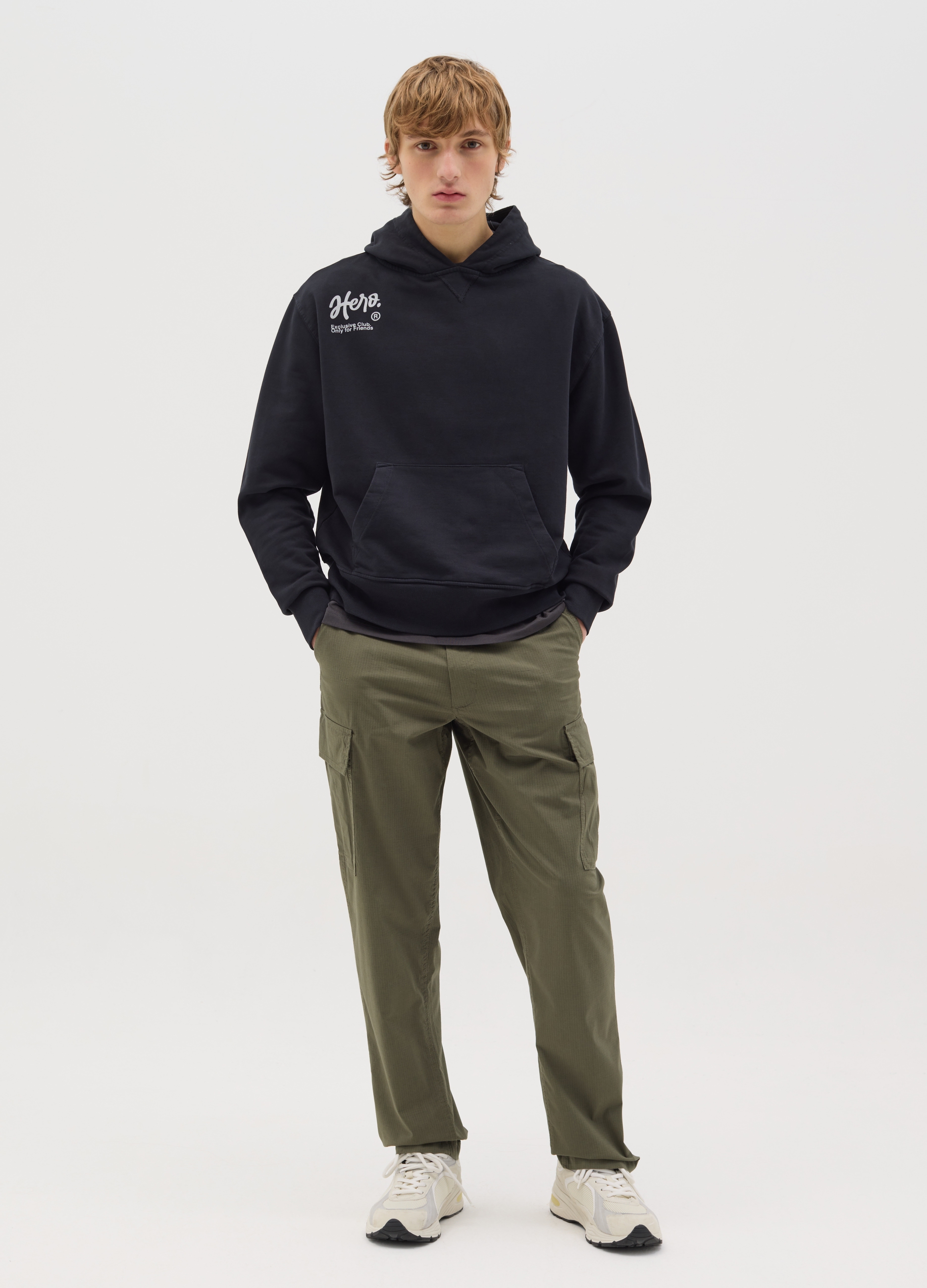 OVS, Pantalón Cargo Ripstop Con Cordón, Unisex, Verde musgo, Talla: 44