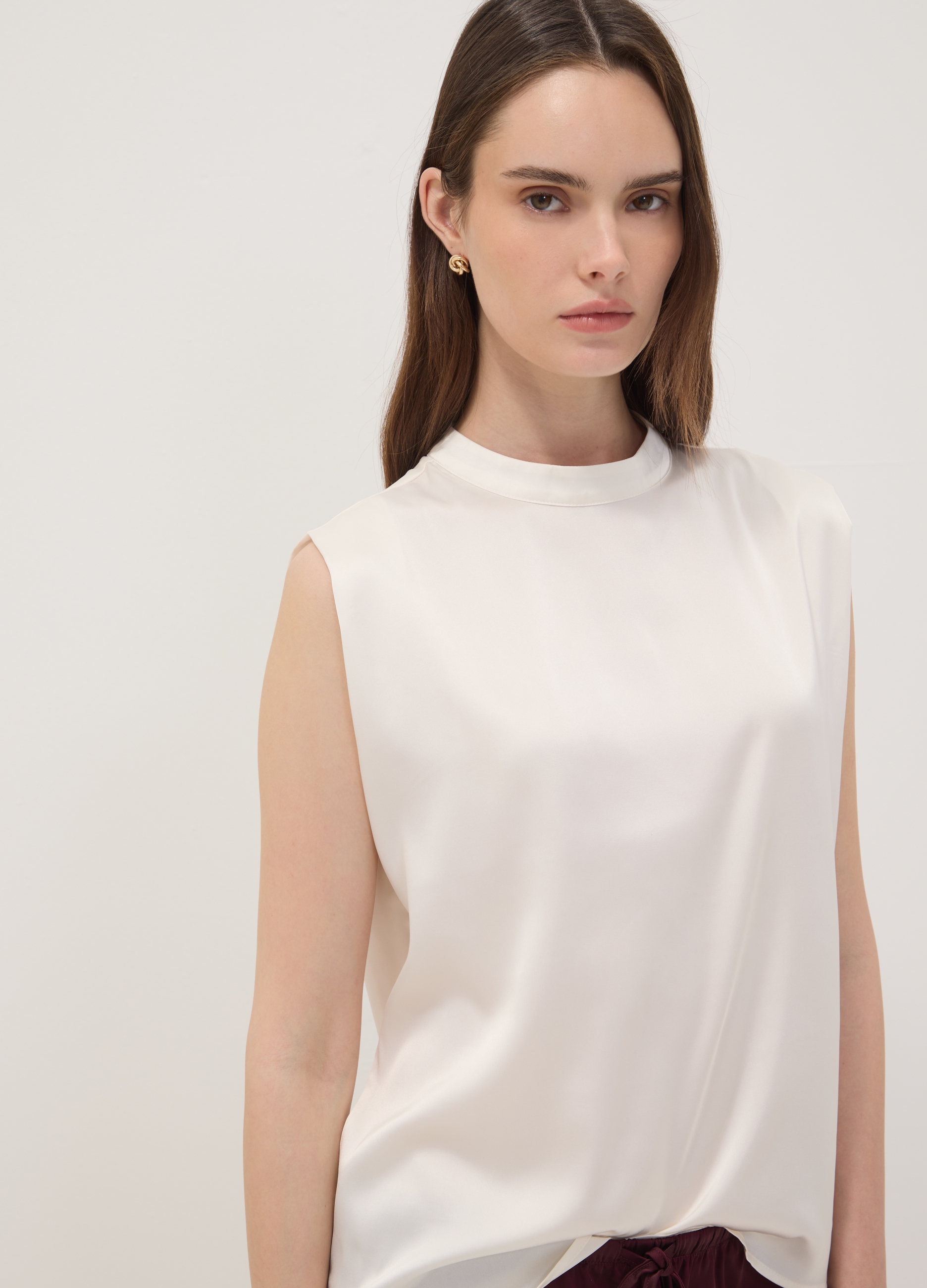 OVS, Top Bianco In Tessuto Elasticizzato Con Collo Alto, Donna, Bianco, Taglia: XL