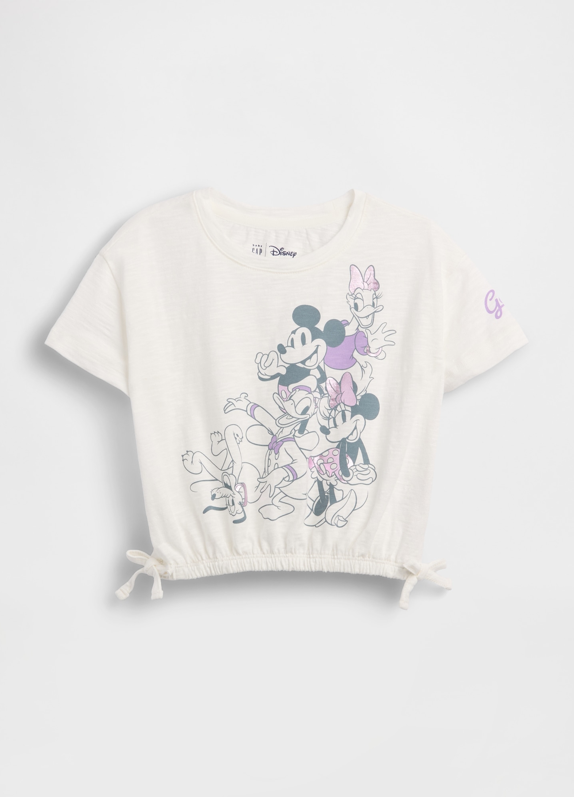 GAP KIDS, T-shirt Disney In Puro Cotone E Coulisse, Bambina, Bianco, Taglia: 4Y/99-107
