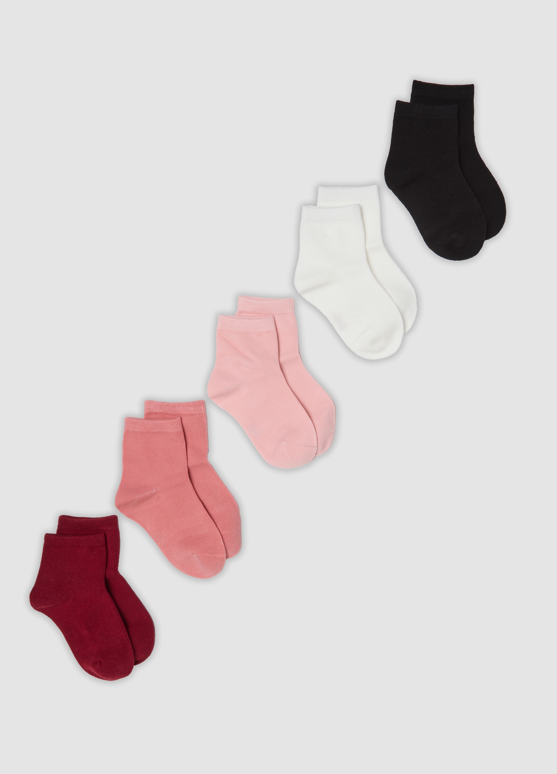 OVS KIDS, Multipack Di Cinque Calze Corte Multicolor In Cotone Organico Elasticizzato, Bambina, Multicolor, Taglia: 25/27