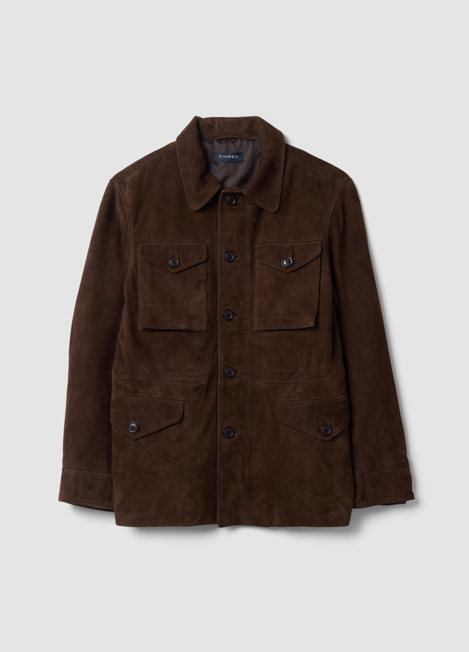 Piombo Contemporary, Giacca Imbottita Marrone In Vera Pelle, Uomo, Marrone, Taglia: XXL