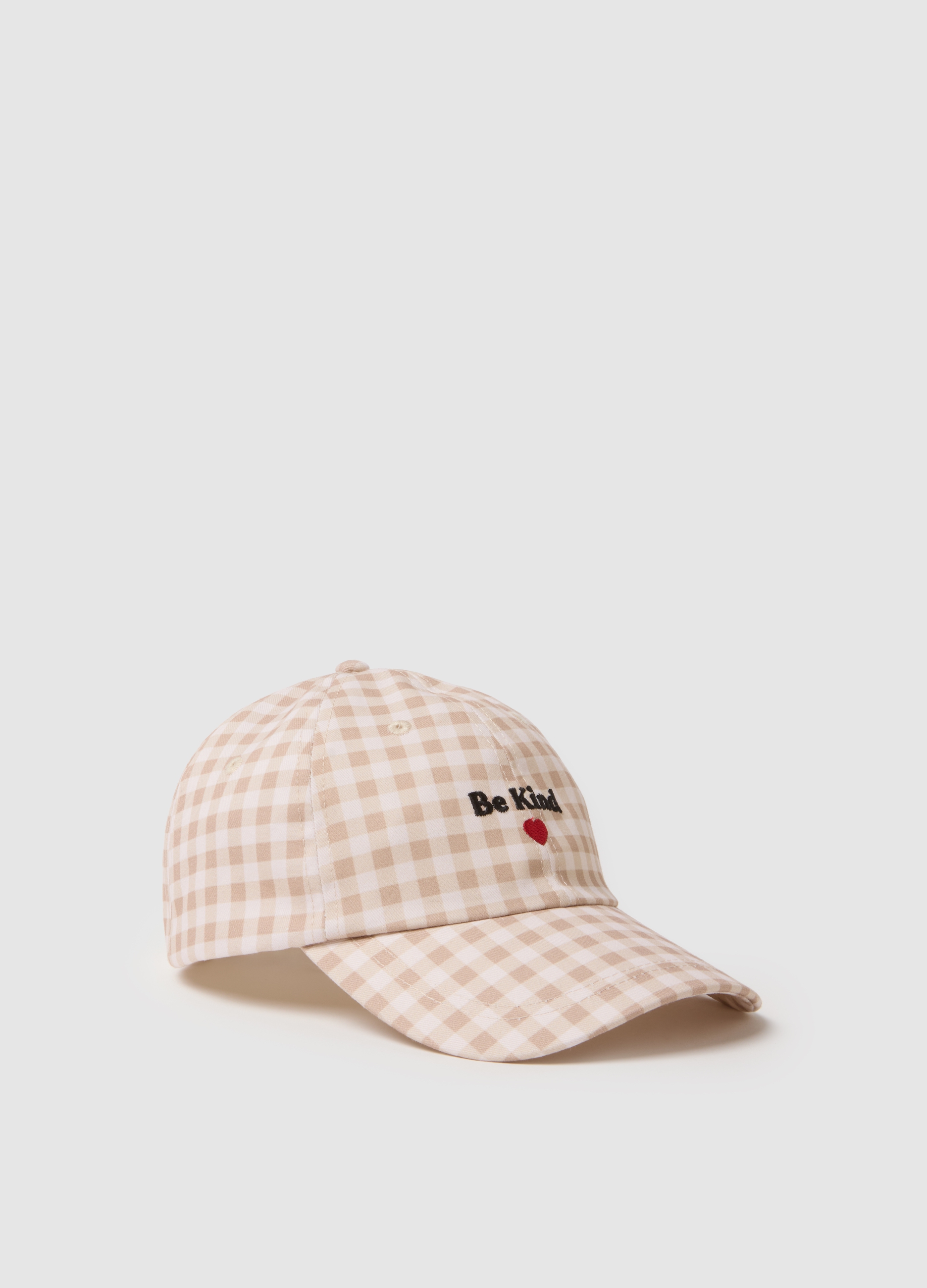 Gorra De Béisbol De Puro Algodón A Cuadros Multicolor Con Bordado, Mujer, Blanco/beige, Talla: FASUL