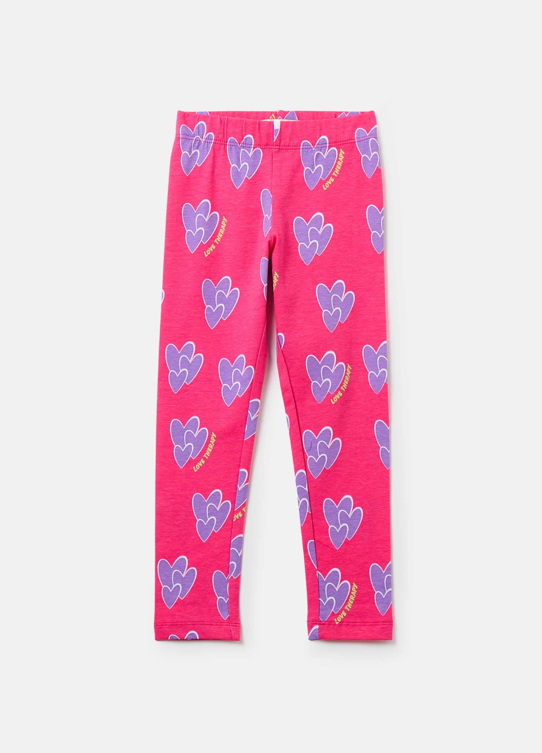 LOVE THERAPY, Leggings Con Stampa Cuori All-over, Bambina, Rosa, Taglia: 3-4