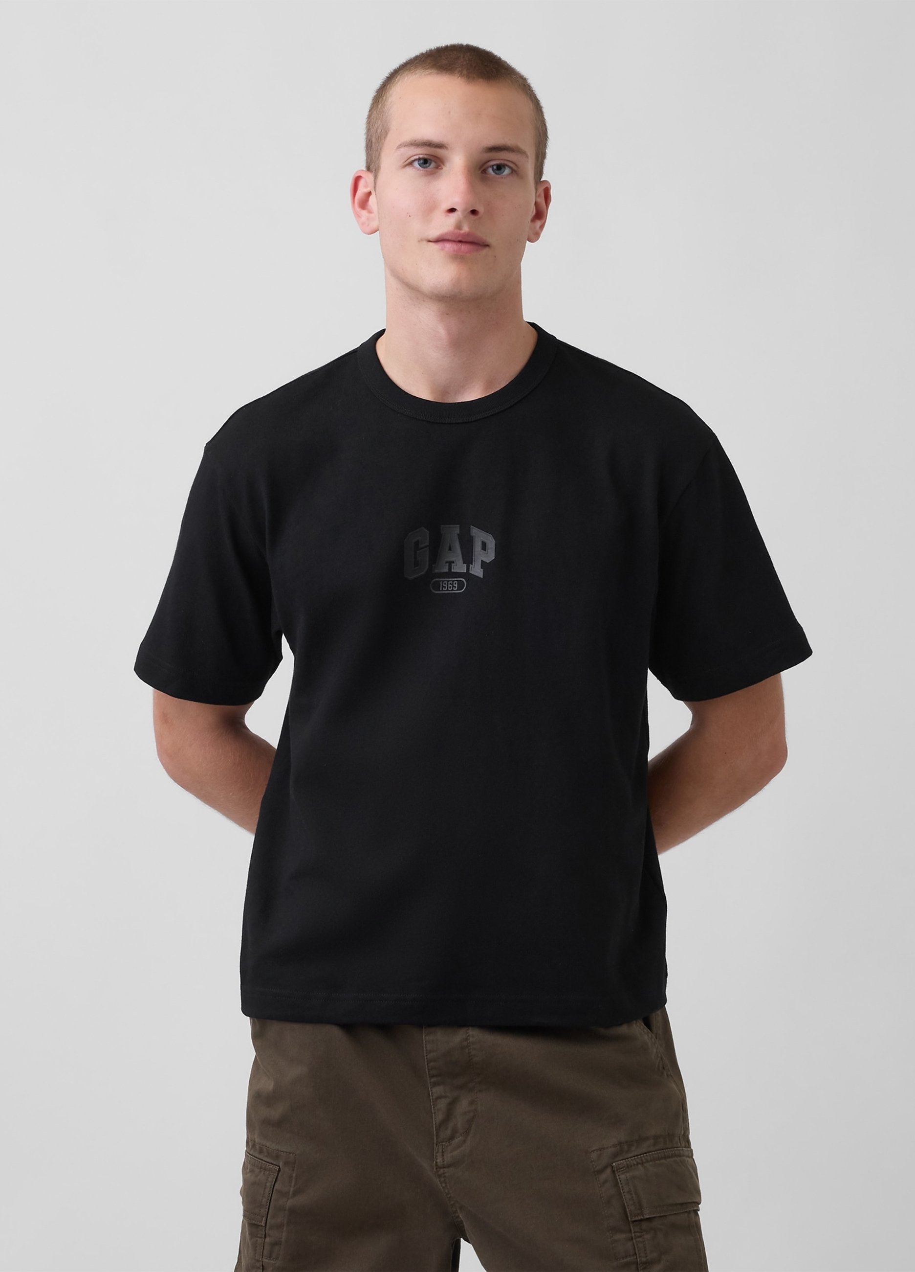 GAP, T-shirt In Puro Cotone A Maniche Corte, Uomo, Nero, Taglia: S