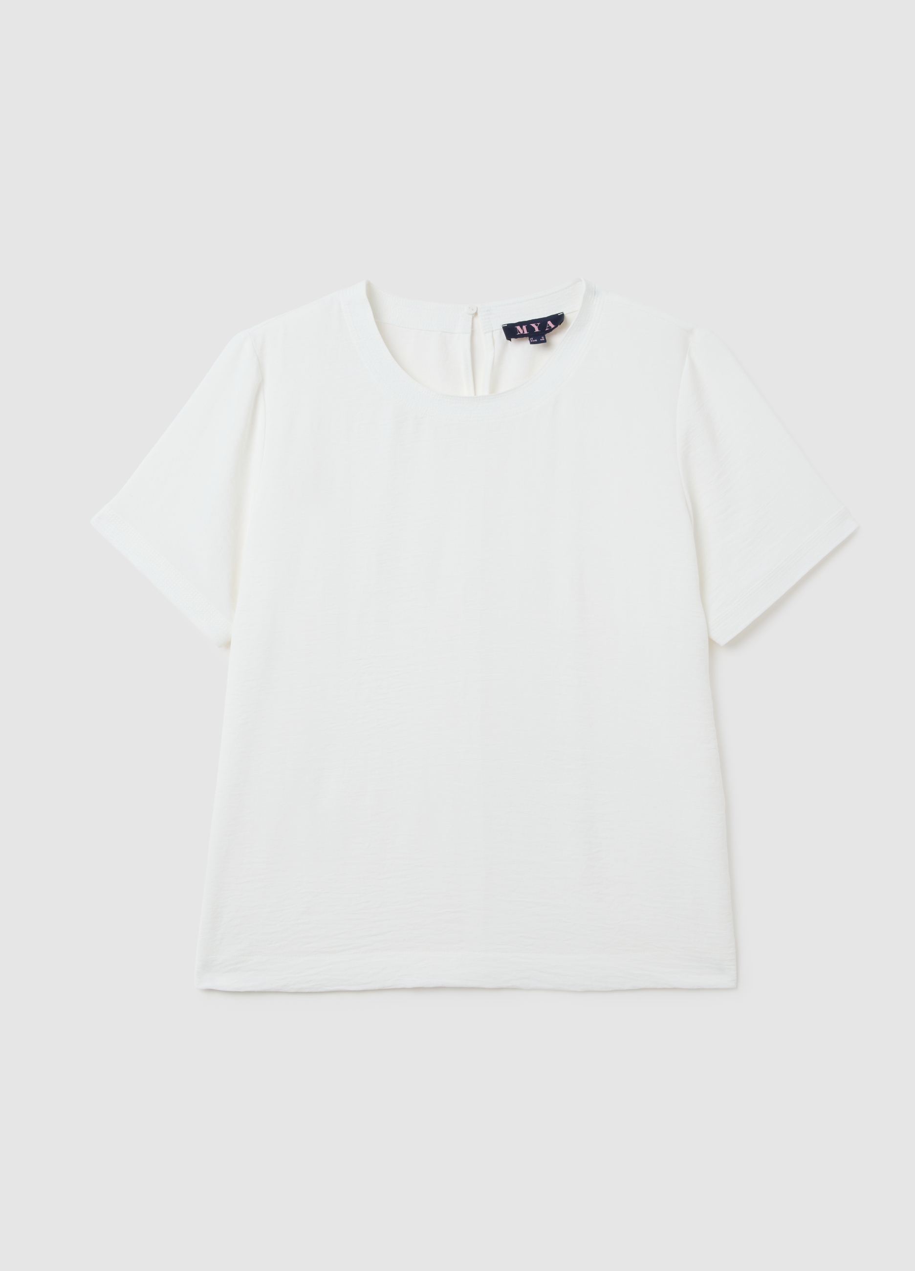 Camiseta Blanca De Ajuste Regular, Mujer, Blanco hielo, Talla: L