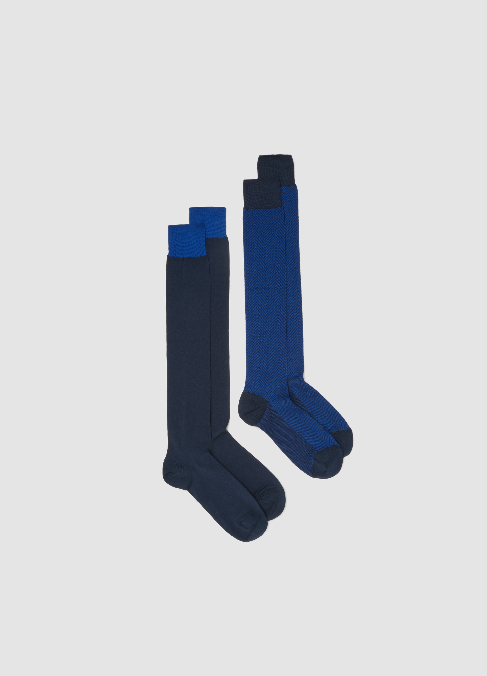 PIOMBO, Bipack Calze Lunghe In Misto Cotone Elasticizzato Blu, Uomo, Blu, Taglia: 43-46