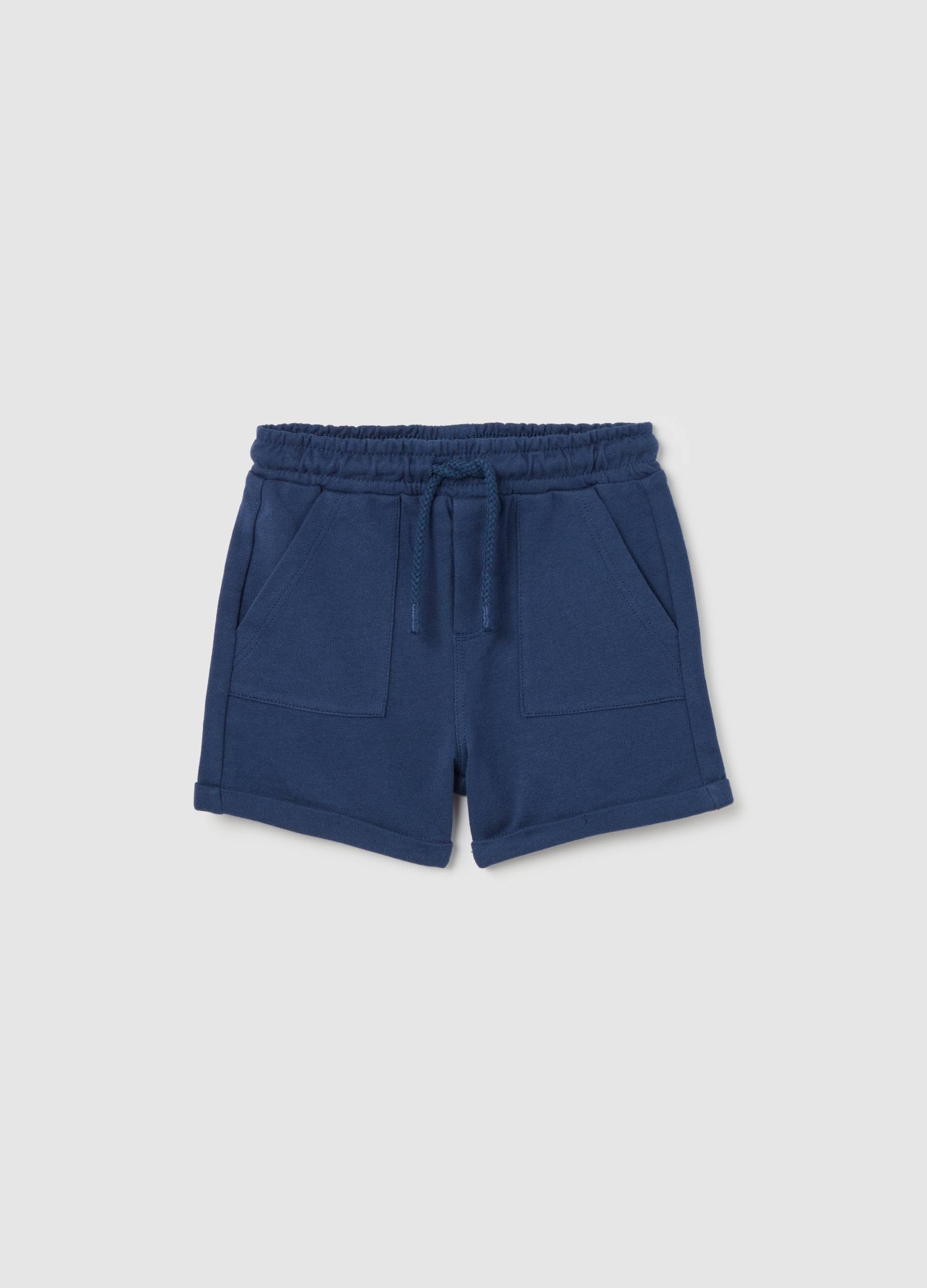 FAGOTTINO, Bermuda In French Terry Con Coulisse, Bambino, Blu, Taglia: 18-24