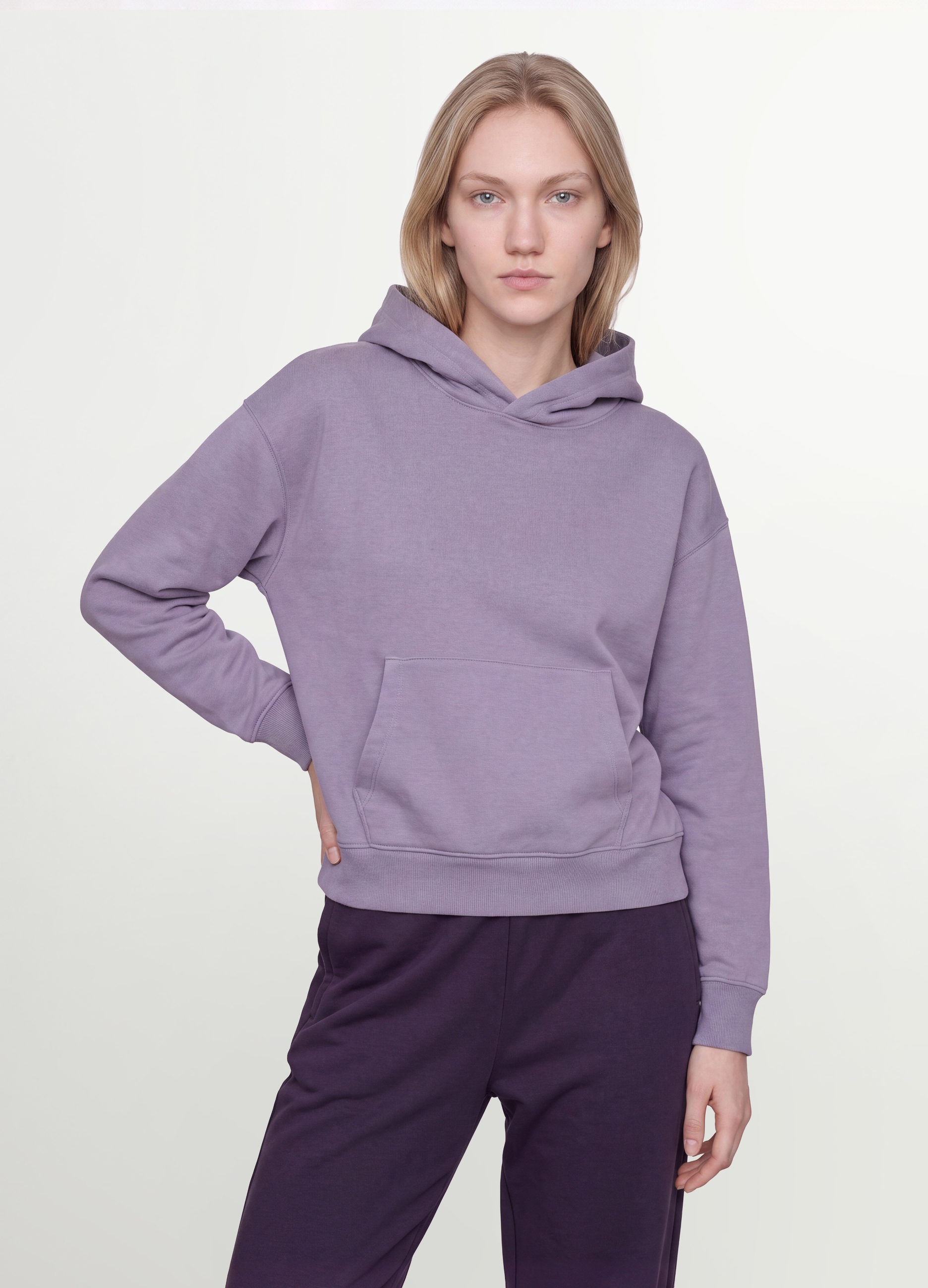 OVS, Felpa Viola In Misto Cotone Con Cappuccio Regular Fit, Donna, Viola, Taglia: L