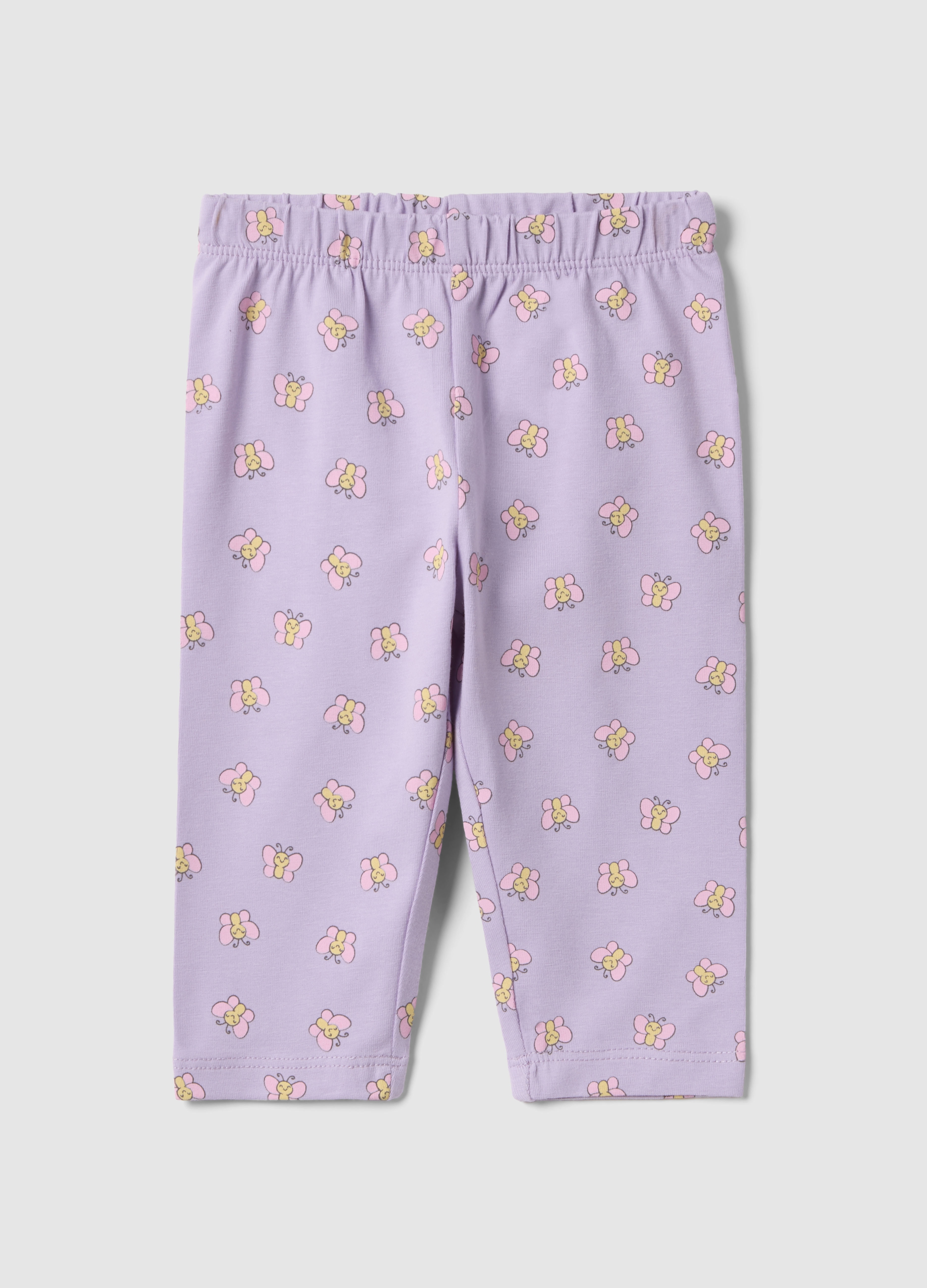FAGOTTINO, Leggings De Algodón Elástico Lila Para Niña Con Mariposas, Niña, Lila, Talla: 18-24