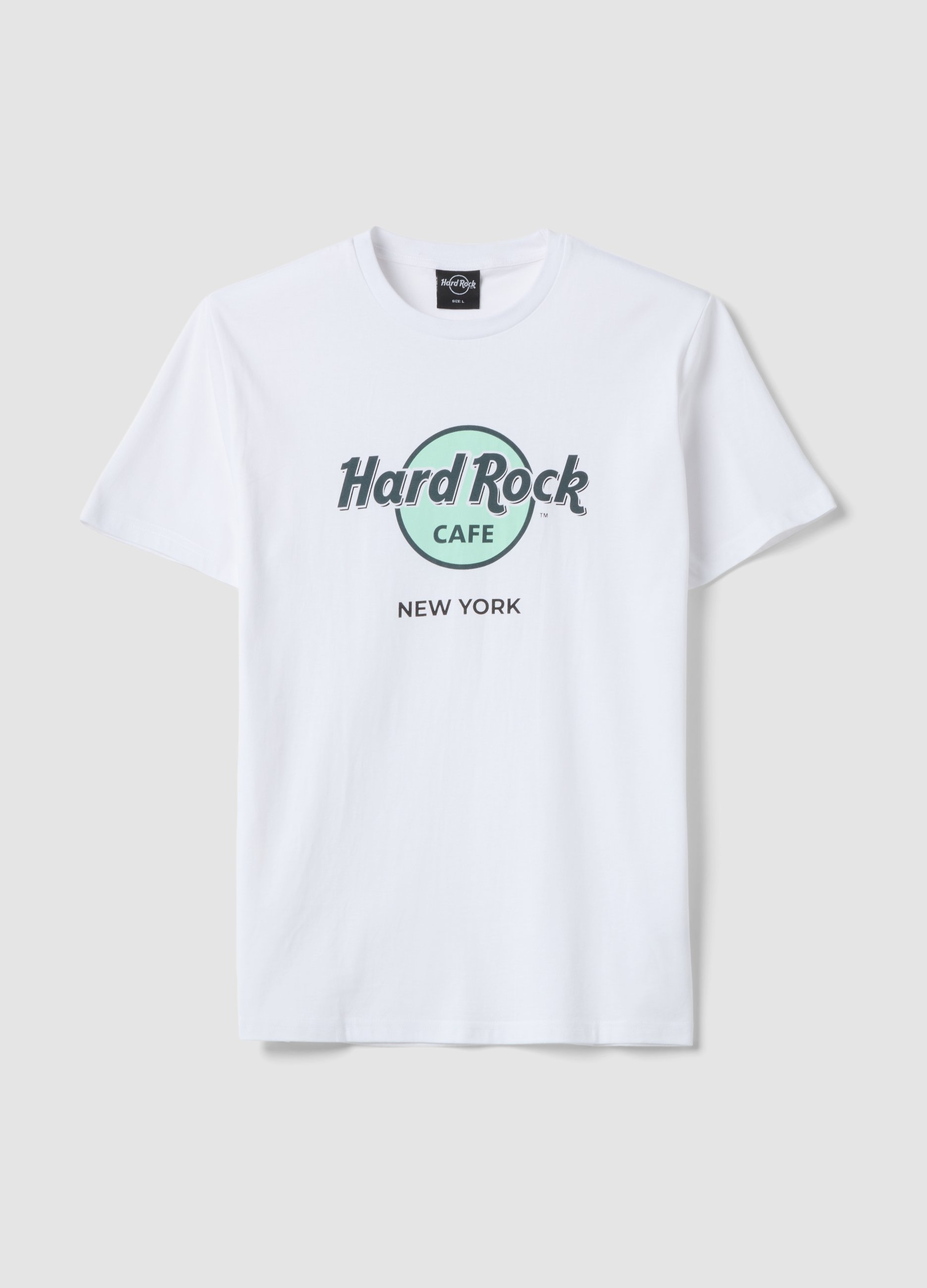 HARD ROCK CAFE, T-shirt Bianca Con Stampa Hard Rock Cafe In Puro Cotone Regular Fit, Uomo, Bianco, Taglia: S