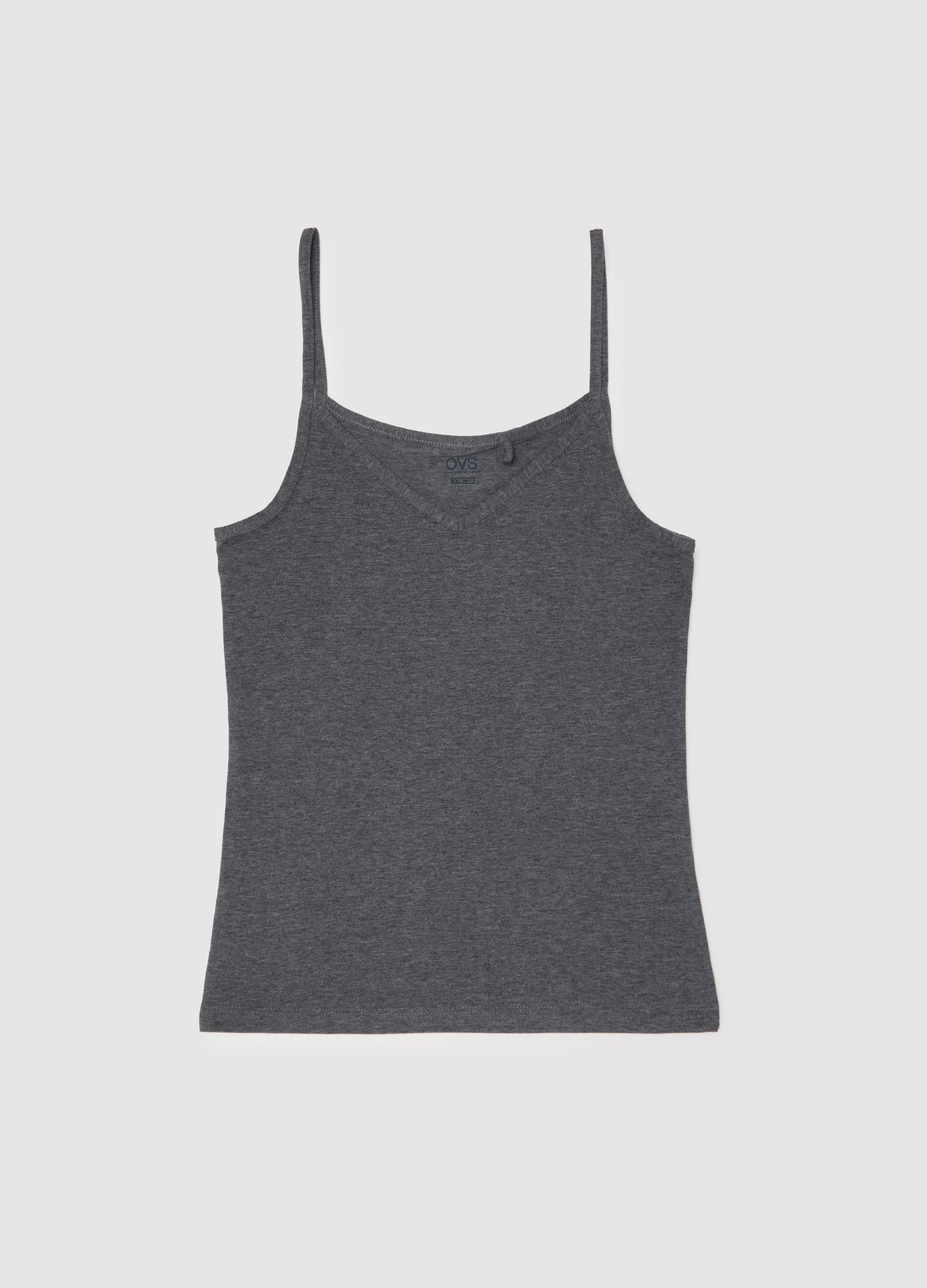 Camiseta De Tirantes Gris De Jersey Elástico, Mujer, Gris, Talla: XL