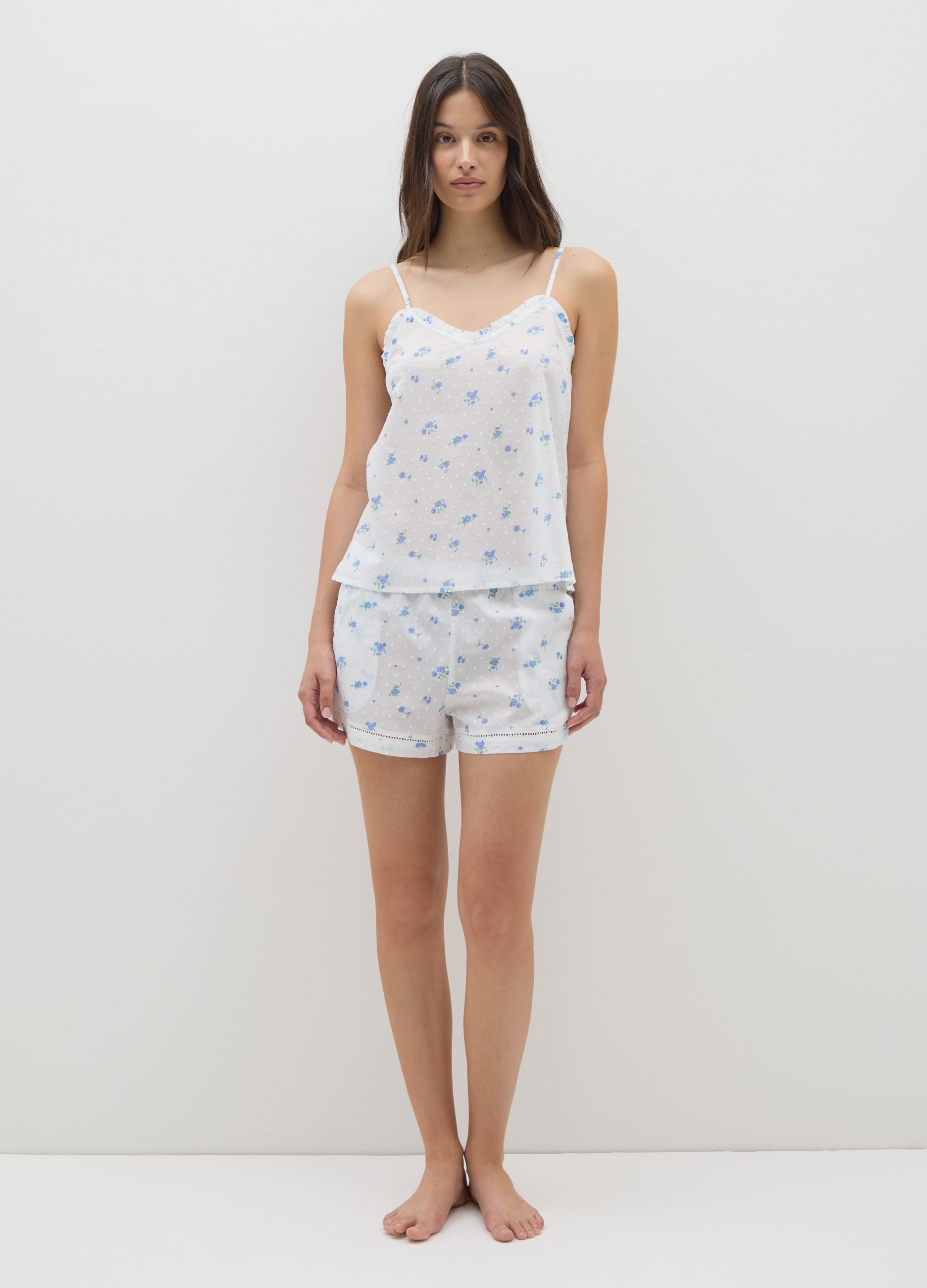 OVS, Pigiama Da Donna In Puro Cotone Bianco Regular Fit, Bianco, Taglia: M