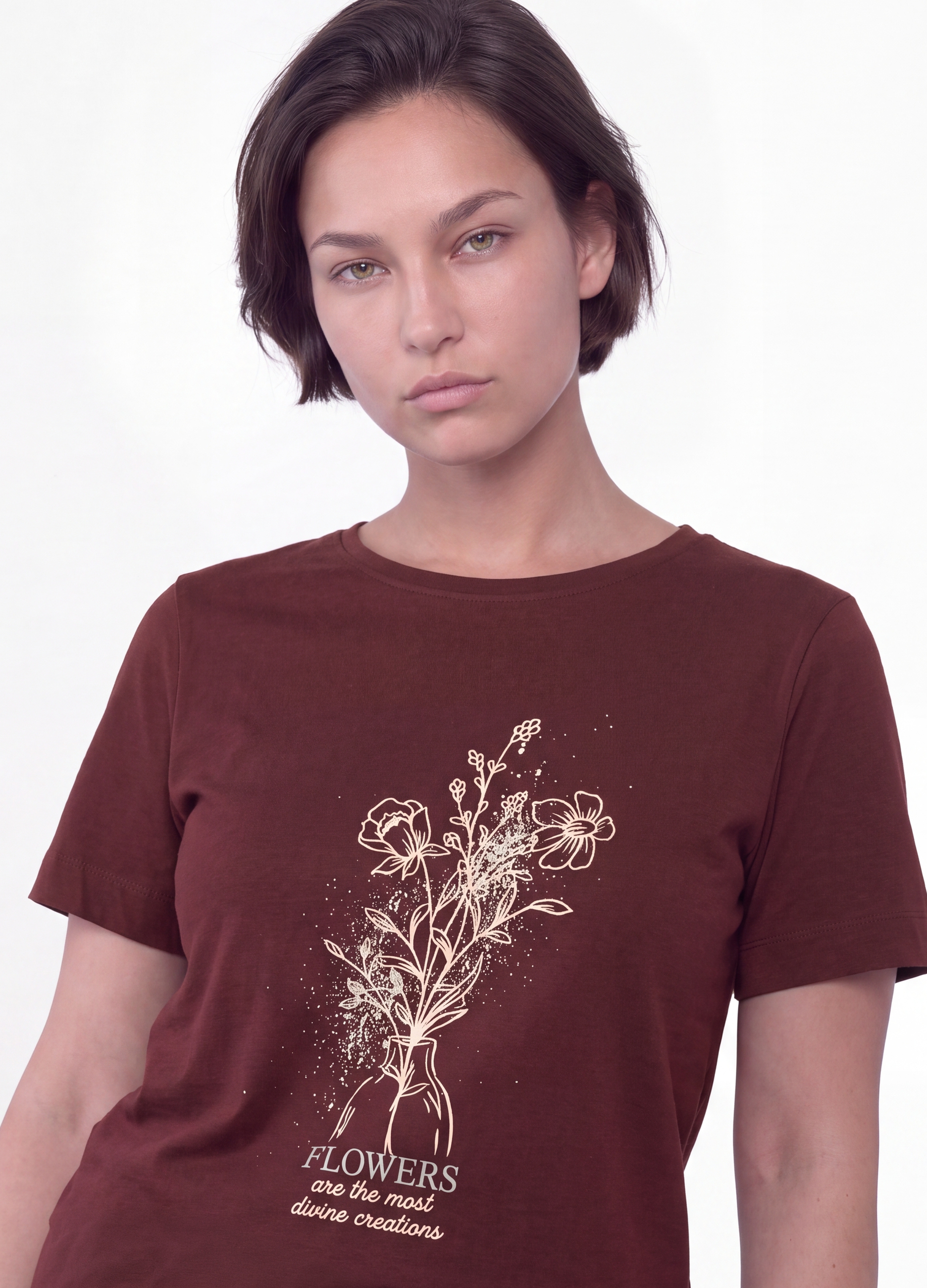 MYA, T-shirt Rossa In Puro Cotone Con Stampa Floreale Regular Fit, Donna, Rosso, Taglia: XXL