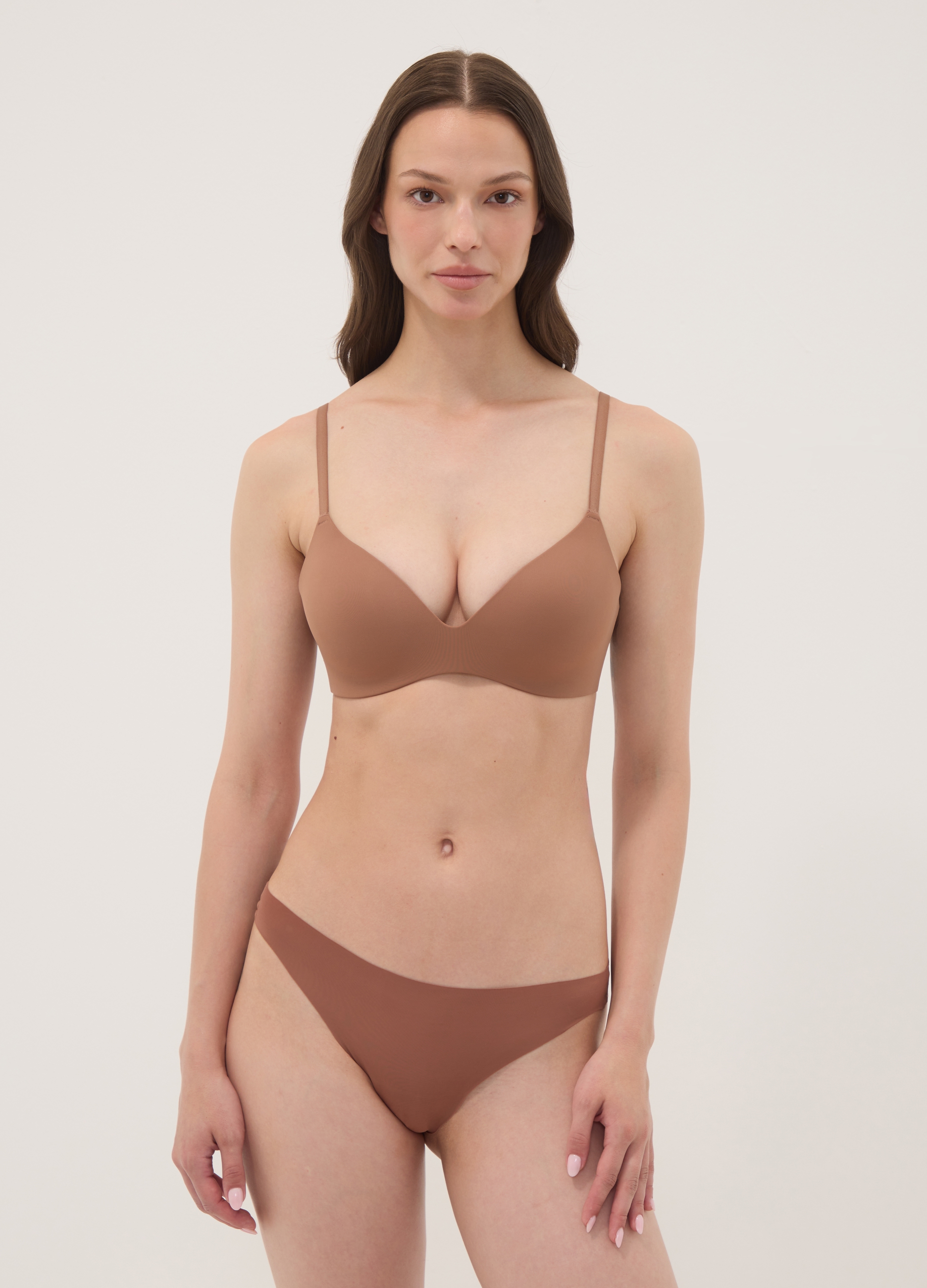 OVS, Slip Brasiliana Marrone In Microfibra Elasticizzata, Donna, Marrone, Taglia: 4