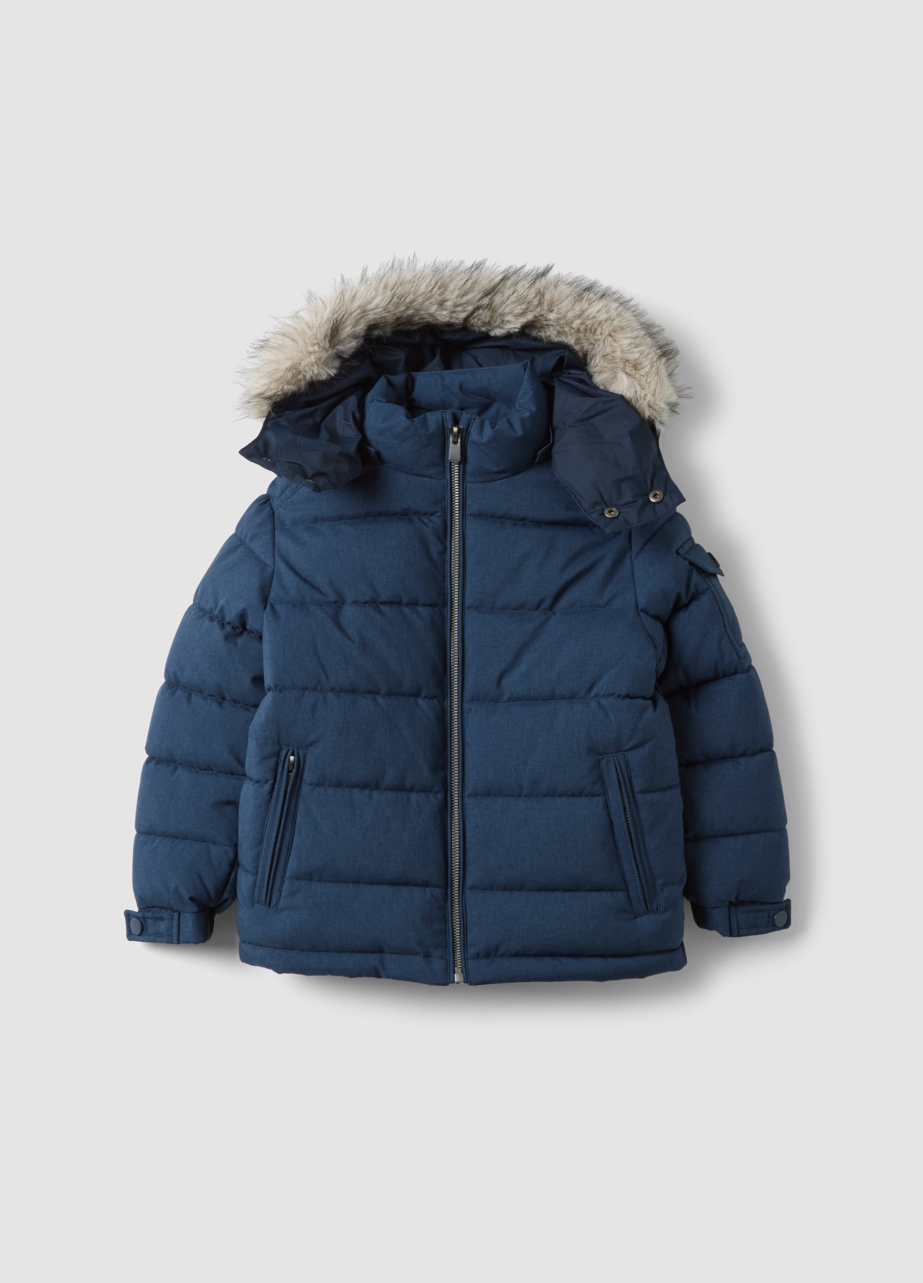 OVS KIDS, Giubbotto Blu Imbottito Con Cappuccio Per Bambino, Blu, Taglia: 3-4