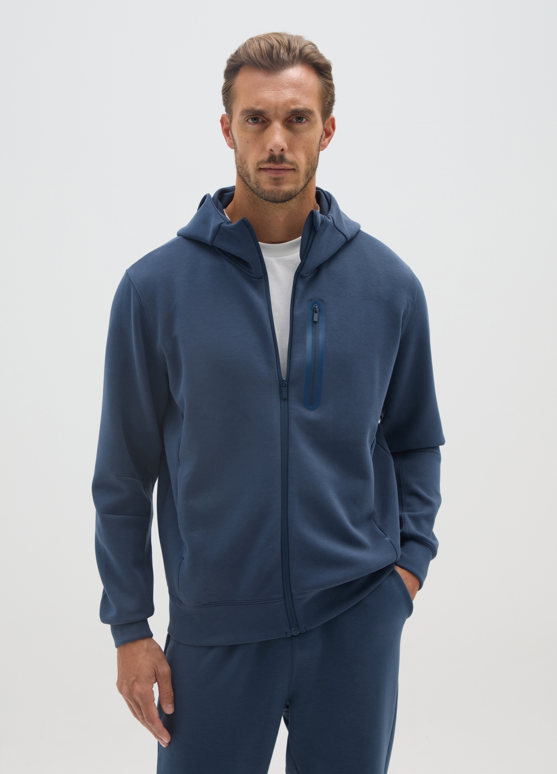 OVS, Sudadera Azul Regular Fit Con Capucha Y Cremallera, Hombre, Blu Bluette, Talla: M