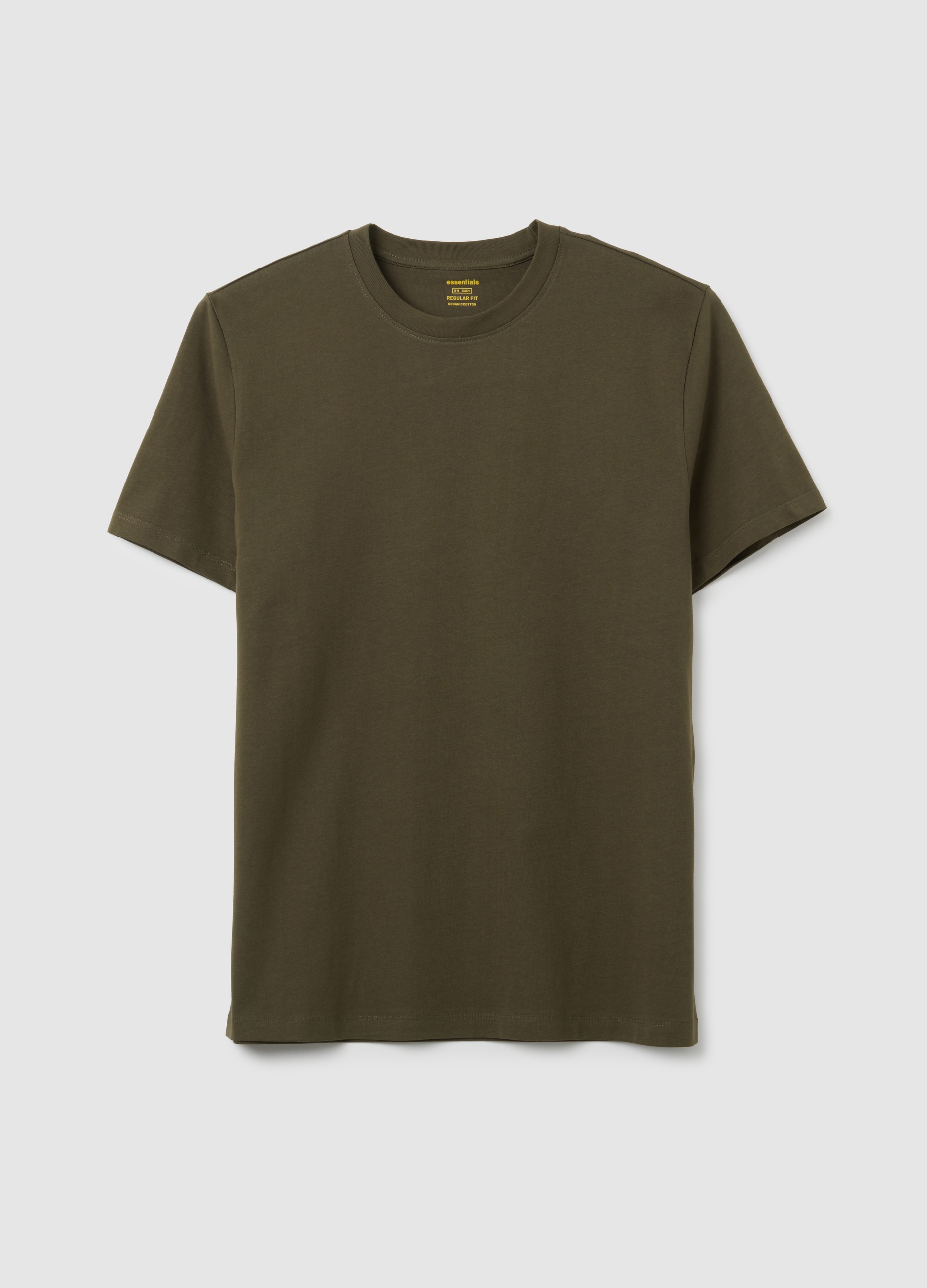 T-shirt In Puro Cotone Verde Regular Fit, Hombre, Verde oscuro, Talla: XXL