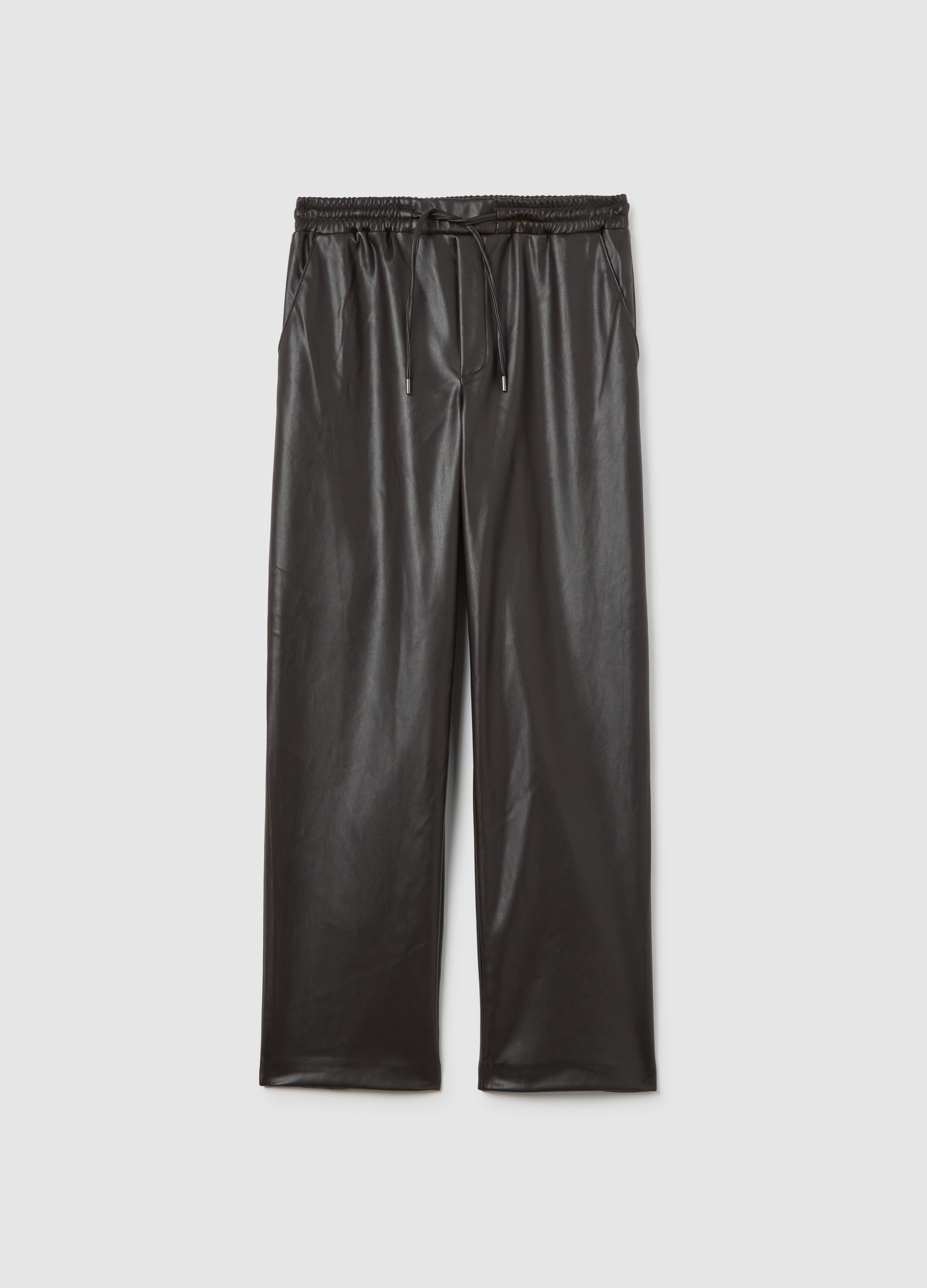 Leggings Neri In Misto Tessuto Elasticizzato, Mujer, Negro/Gris, Talla: 42