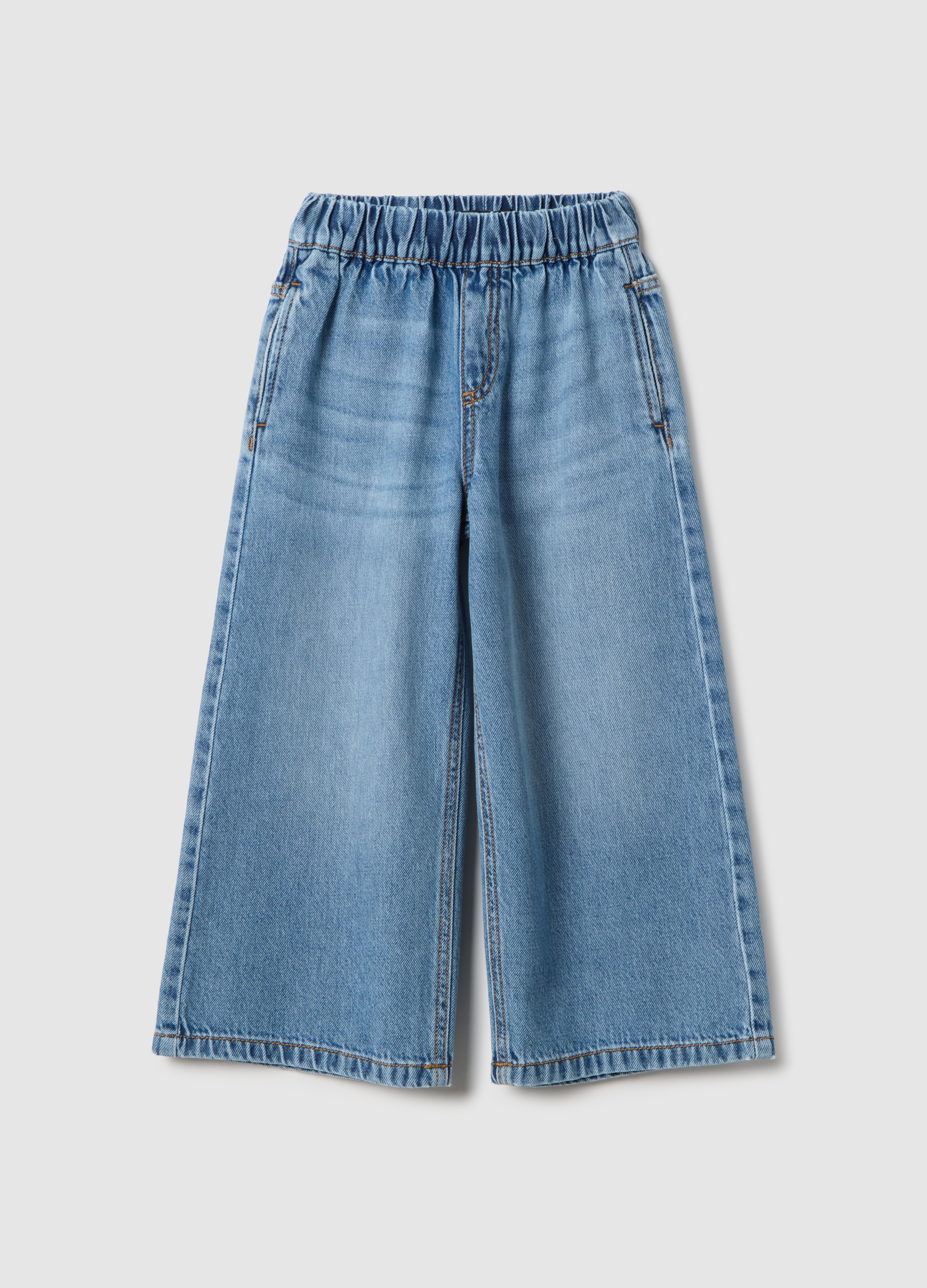 OVS KIDS, Jeans In Puro Cotone Azzurri A Gamba Larga Per Bambina, Azzurro, Taglia: 3-4