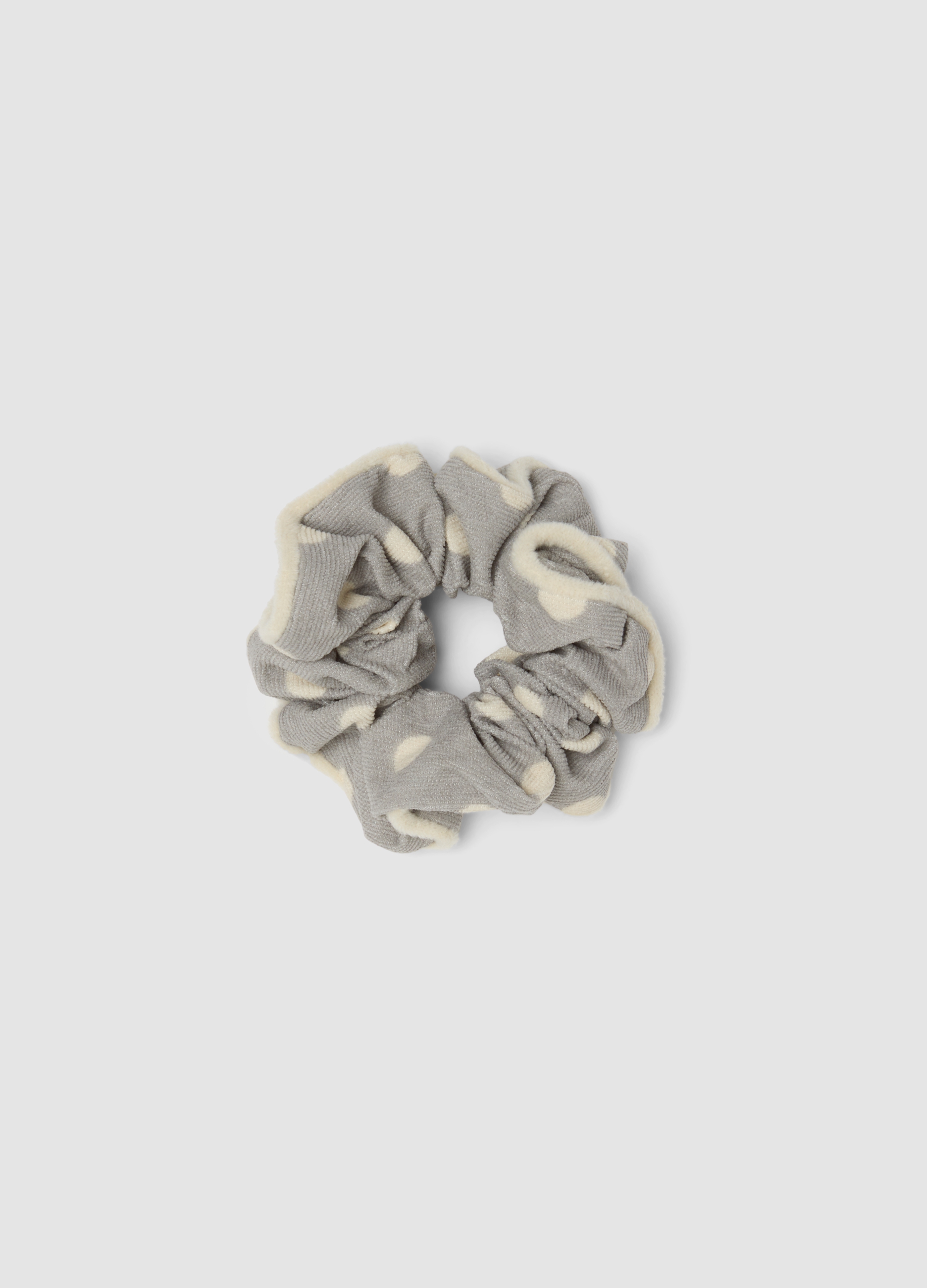 OVS, Scrunchie Grigio Con Fantasia A Pois, Donna, Grigio, Taglia: ONE SIZE