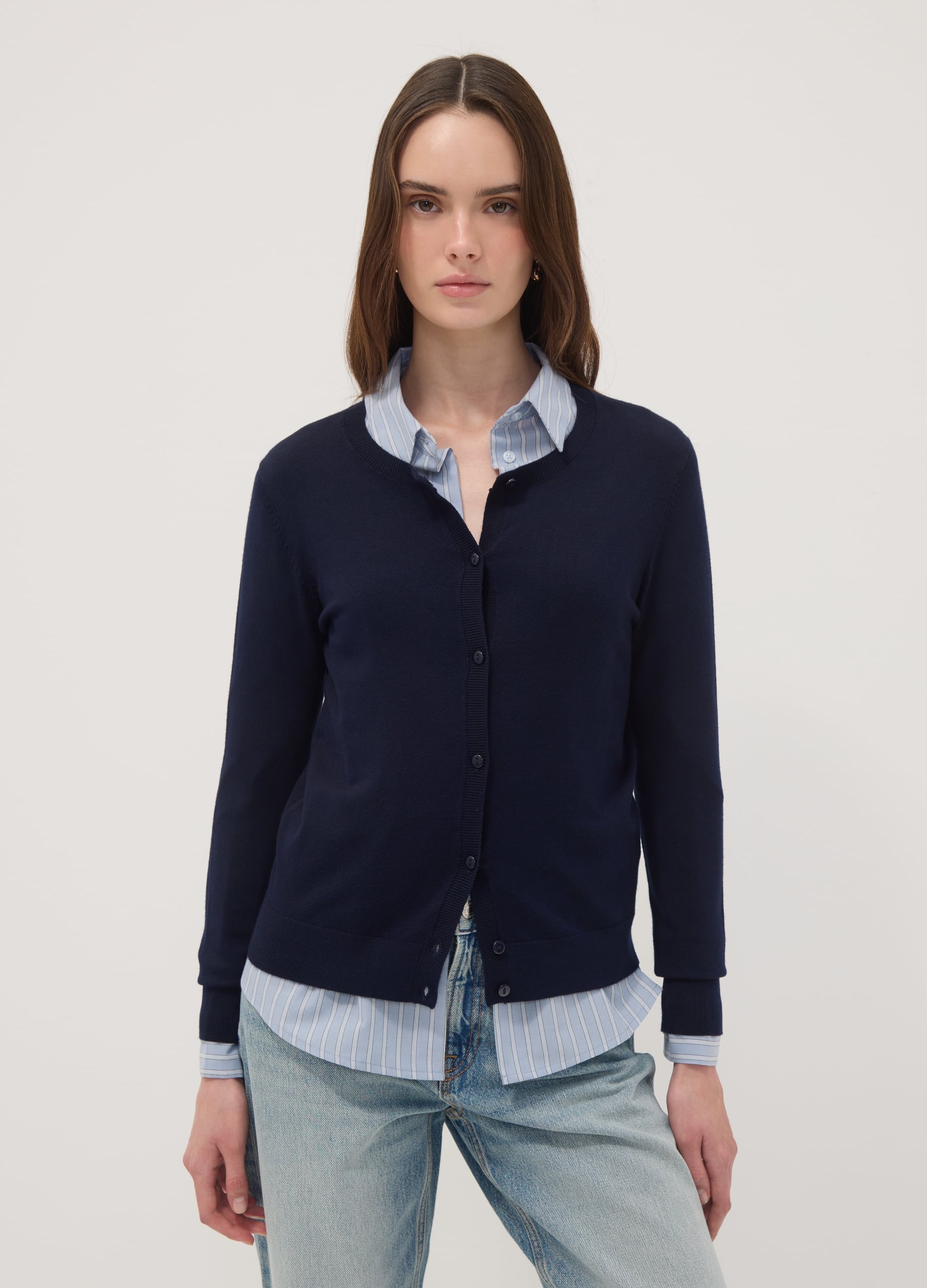 OVS , Cardigan Blu Regular Fit Con Bottoni, Donna, Blu, Taglia: XL