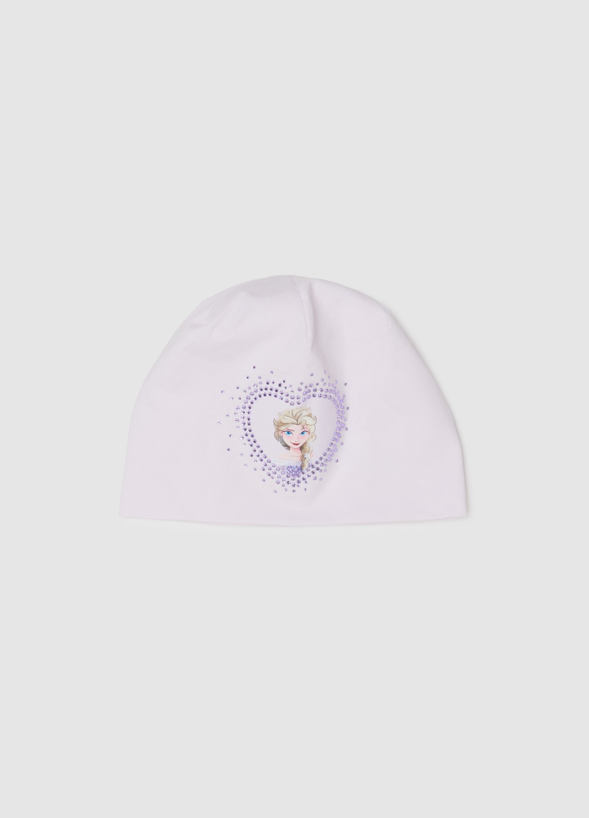 DISNEY, Cappello Bianco Da Bambina In Cotone Elasticizzato Con Stampa Frozen, Niña, Blanco óptico, Talla: 52