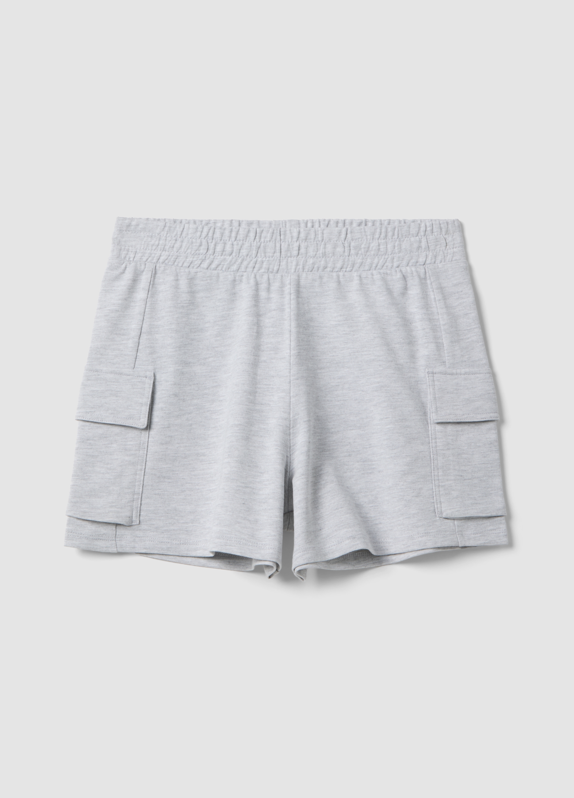OVS KIDS, Short Cargo Gris De Mezcla De Algodón Para Niñas Ajuste Relajado, Niña, Gris claro jaspeado, Talla: 10-11
