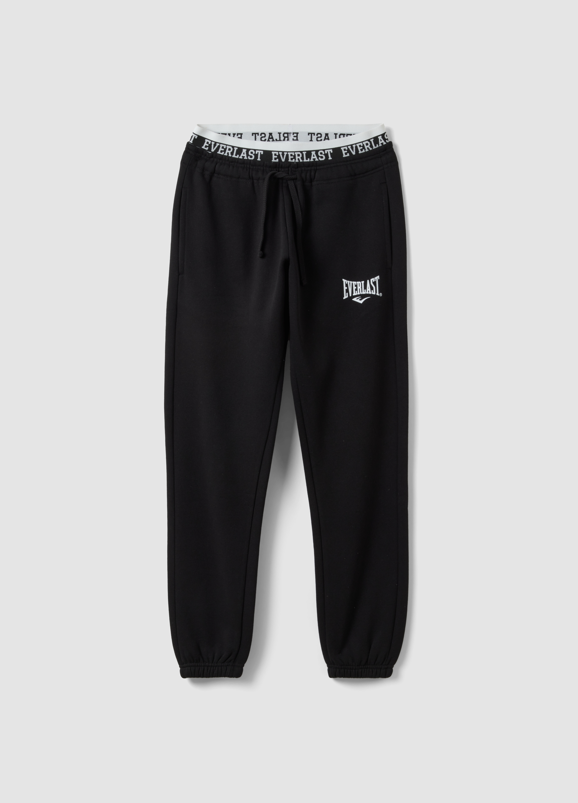 EVERLAST, Pantaloni Neri In Misto Cotone Regular Fit Con Logo, Unisex, Nero, Taglia: XS