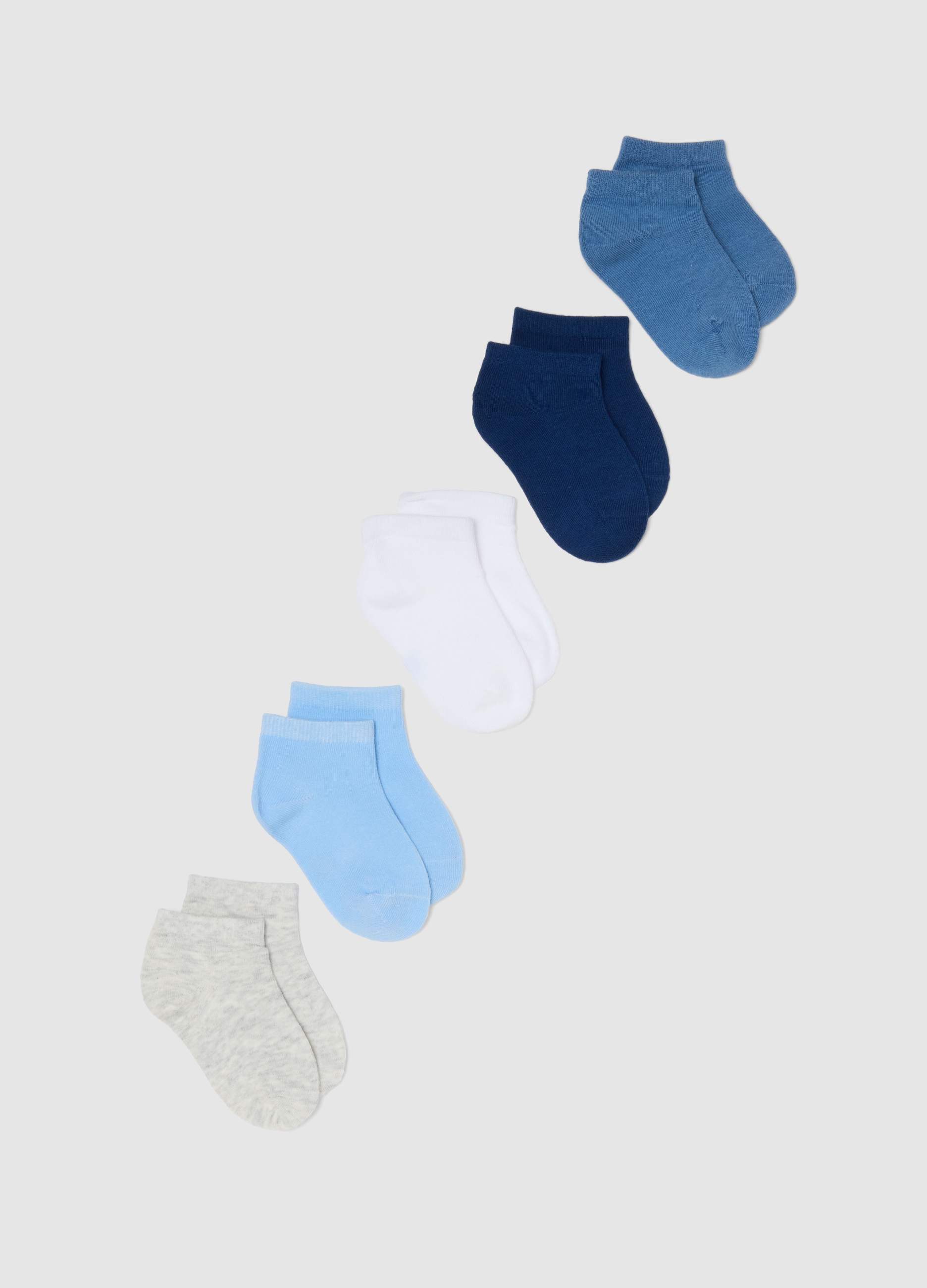 FAGOTTINO, Multipack Calze Corte In Misto Cotone Multicolor Da Neonato, Niño, Blue/White/Grey, Talla: 18-24