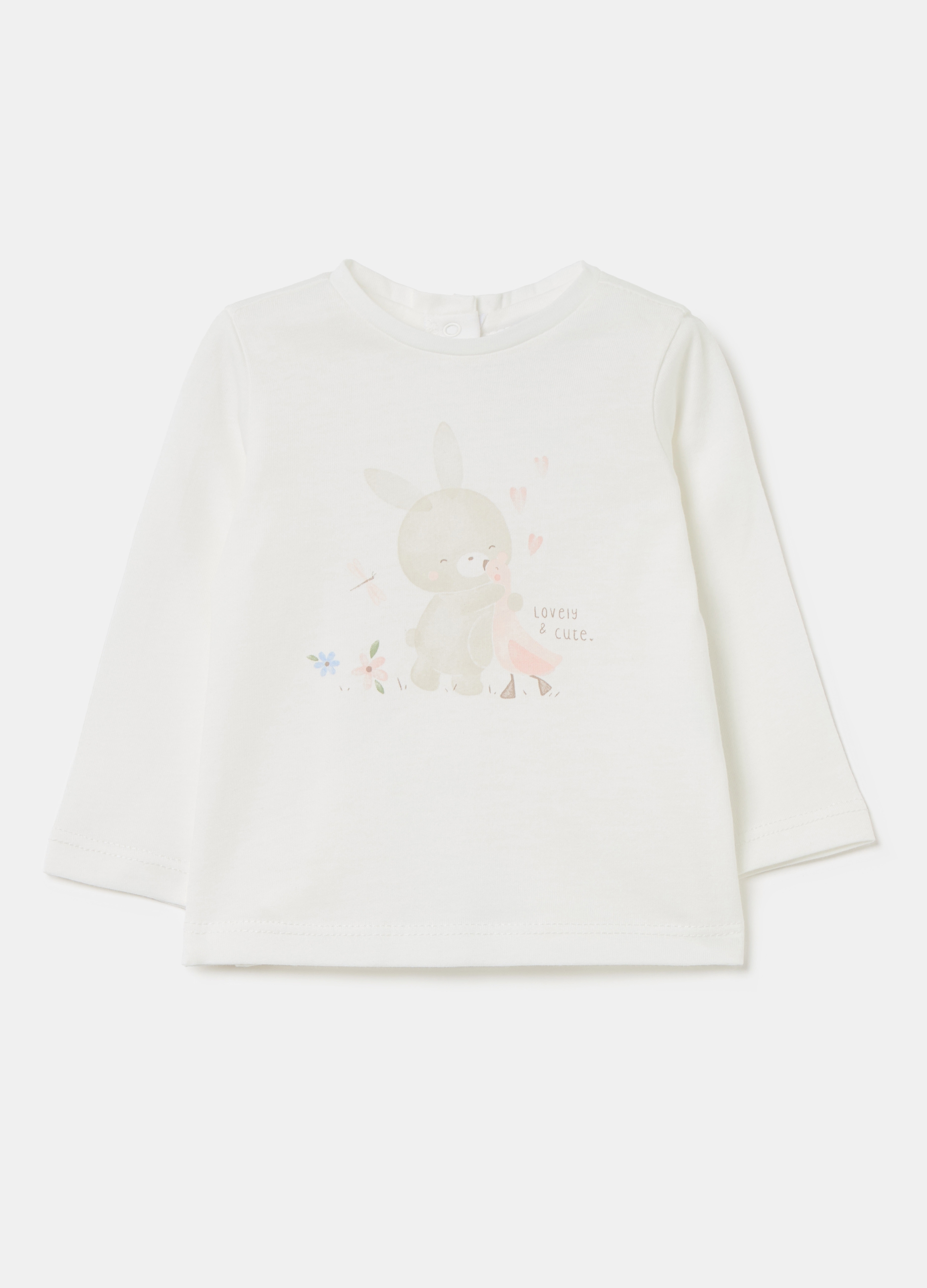 FAGOTTINO, Camiseta De Manga Larga Estampado Animales, Bebé Niña, Blanco óptico, Talla: 1-3