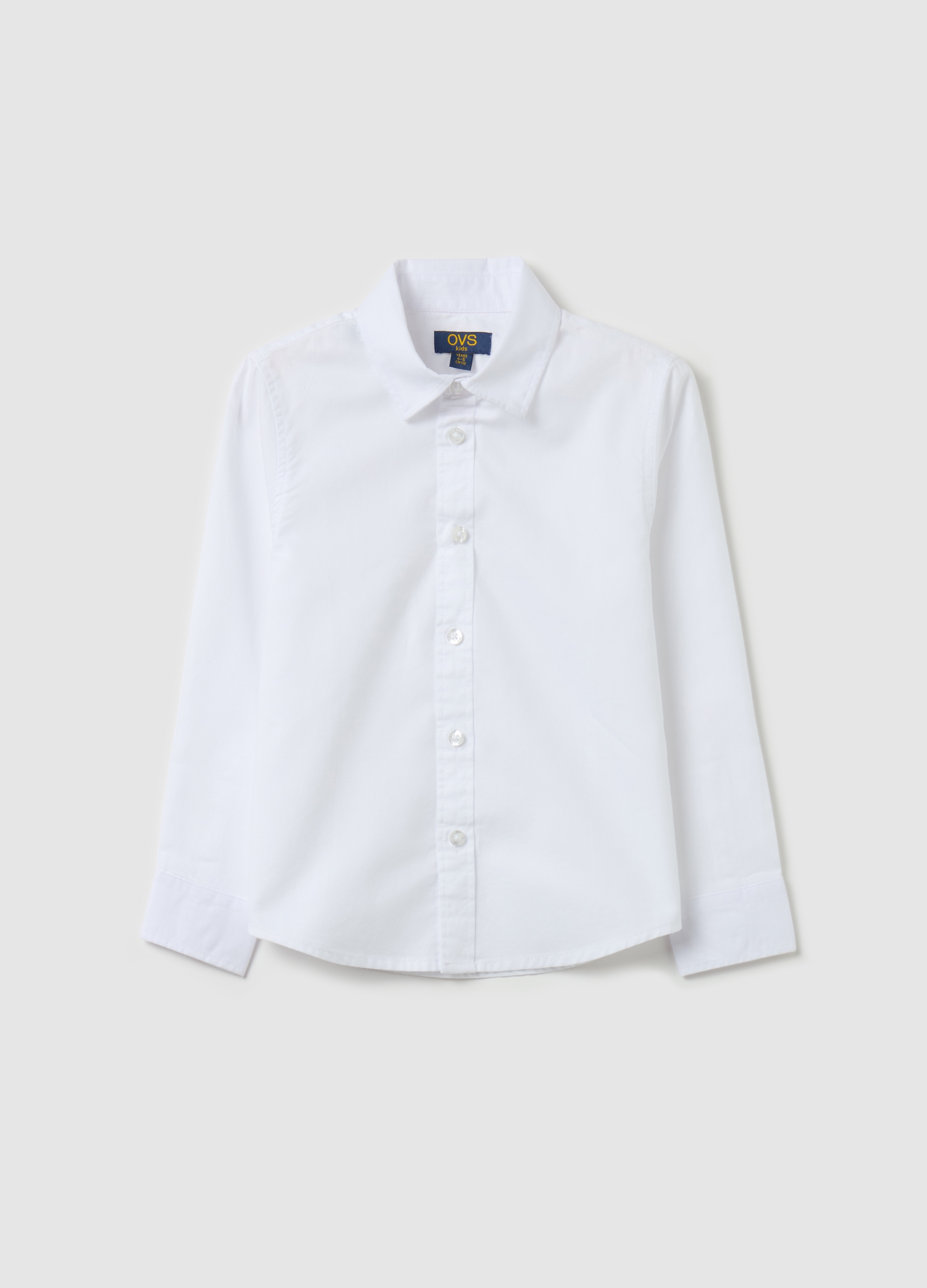Camisa De Algodón, Niño, Blanco óptico, Talla: 4-5
