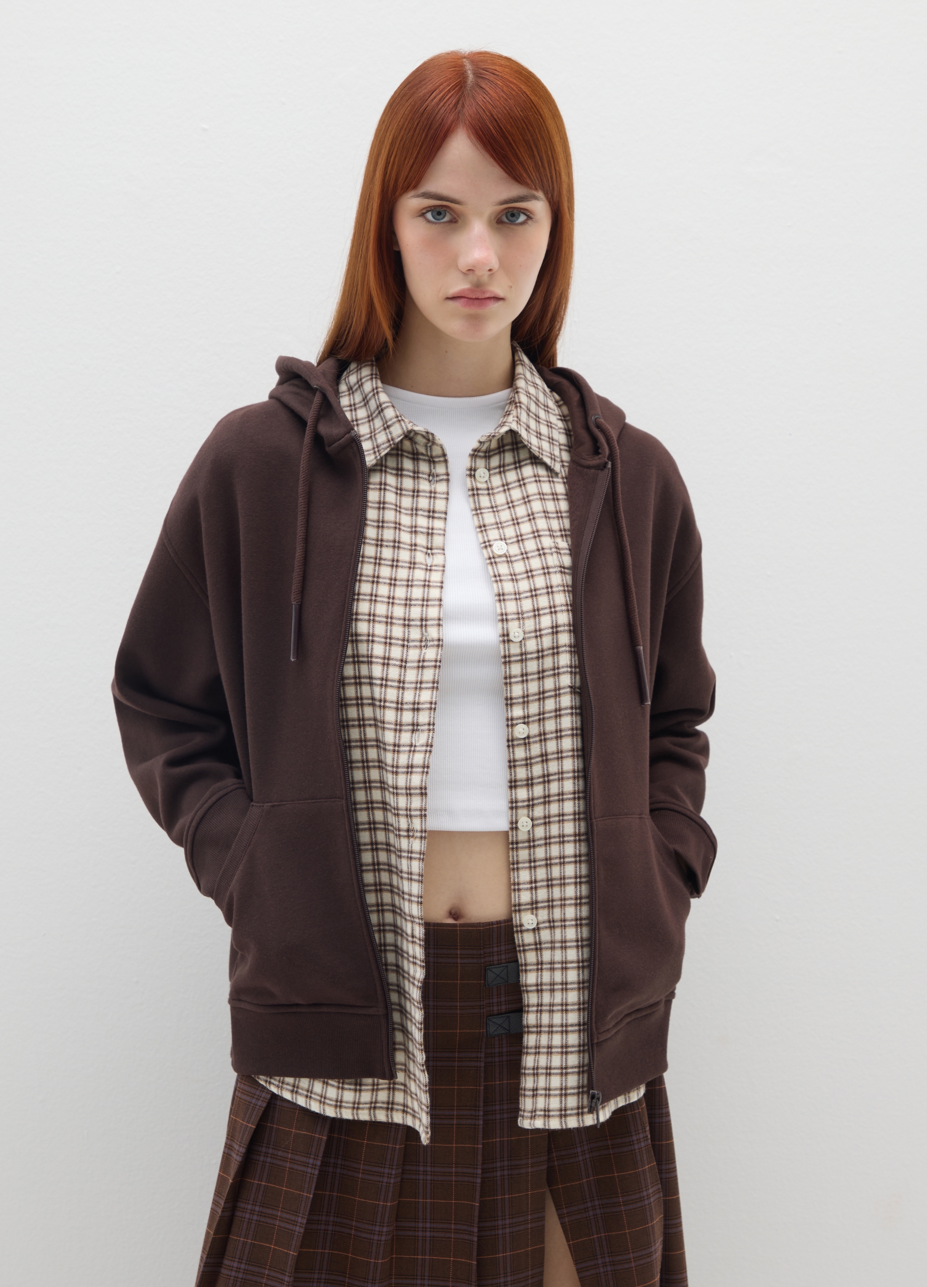 B.ANGEL, Felpa In Misto Cotone Marrone Oversize, Donna, Marrone, Taglia: S