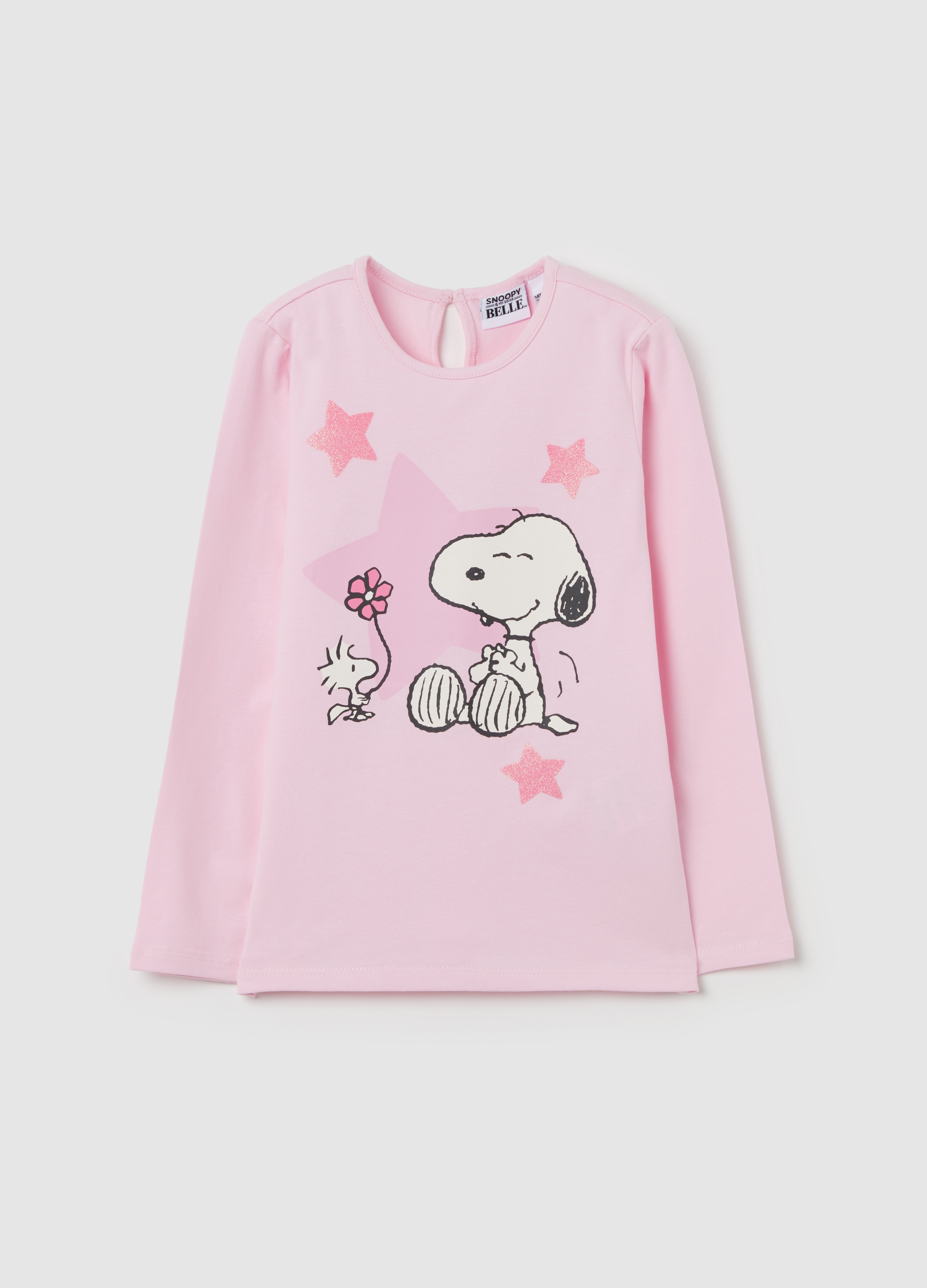 OVS KIDS, T-shirt A Maniche Lunghe Con Stampa Snoopy, Bambina, Rosa, Taglia: 9-12