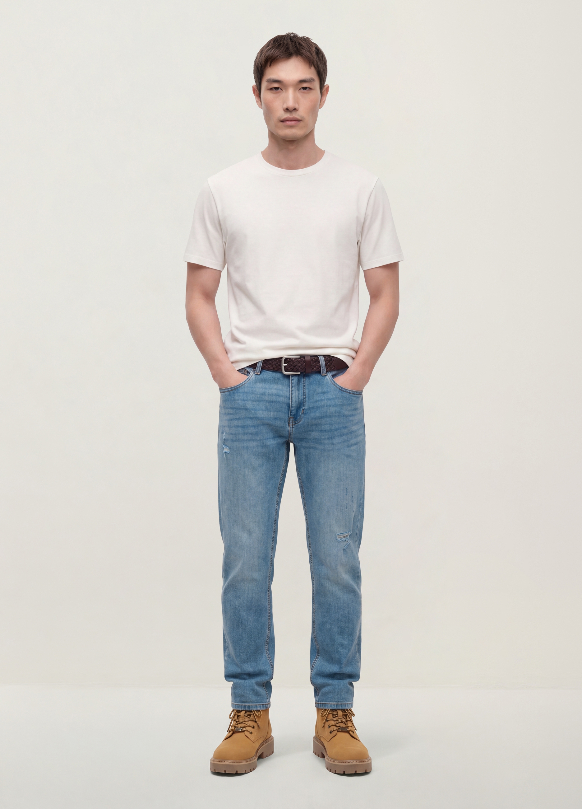 REPUBLIC OF DENIM, Jeans Denim Azzurro In Cotone Elasticizzato Regular Fit, Uomo, Azzurro, Taglia: 52