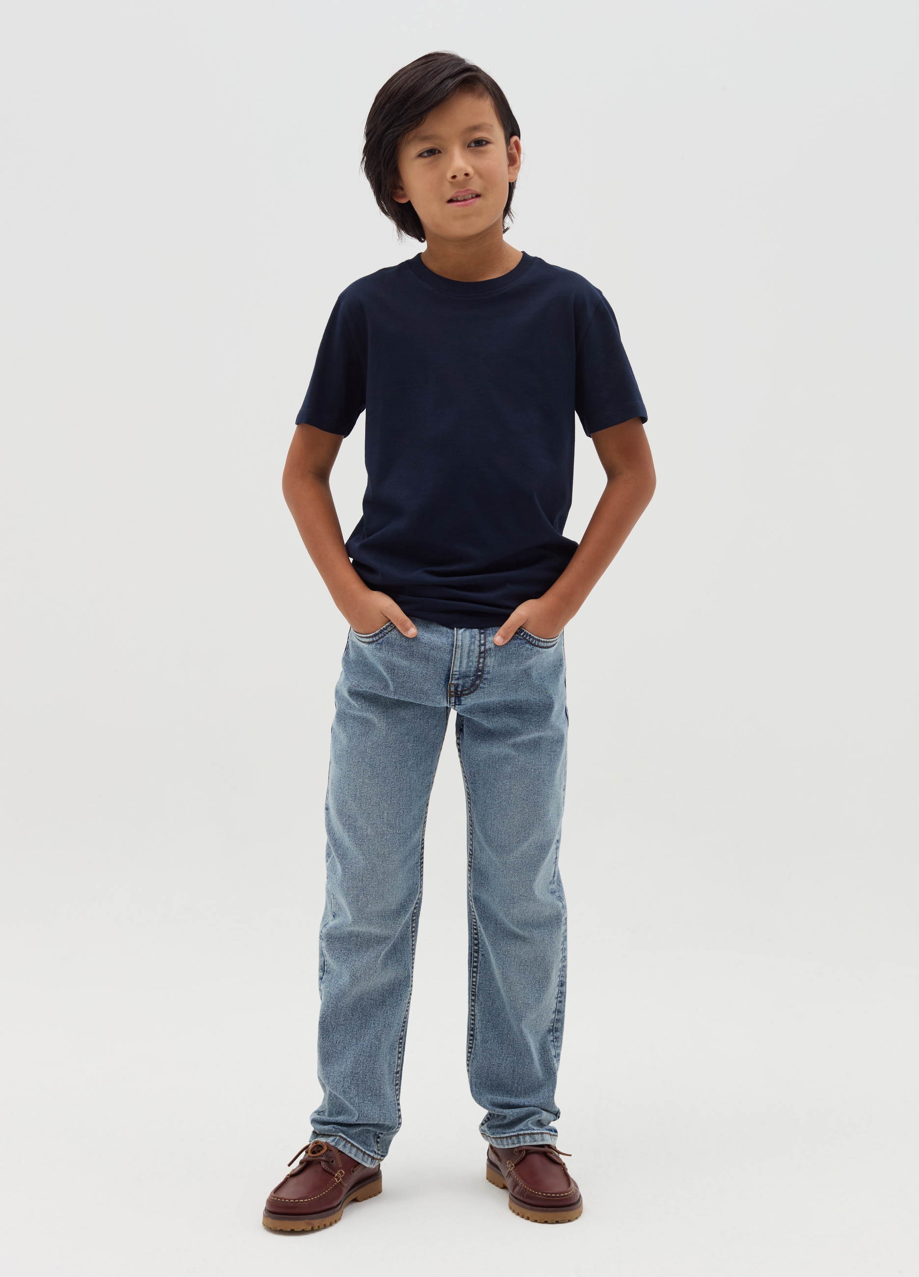 REPUBLIC OF DENIM, Jeans Regular Fit Acid Wash Cinque Tasche, Bambino, Denim, Taglia: 10-11