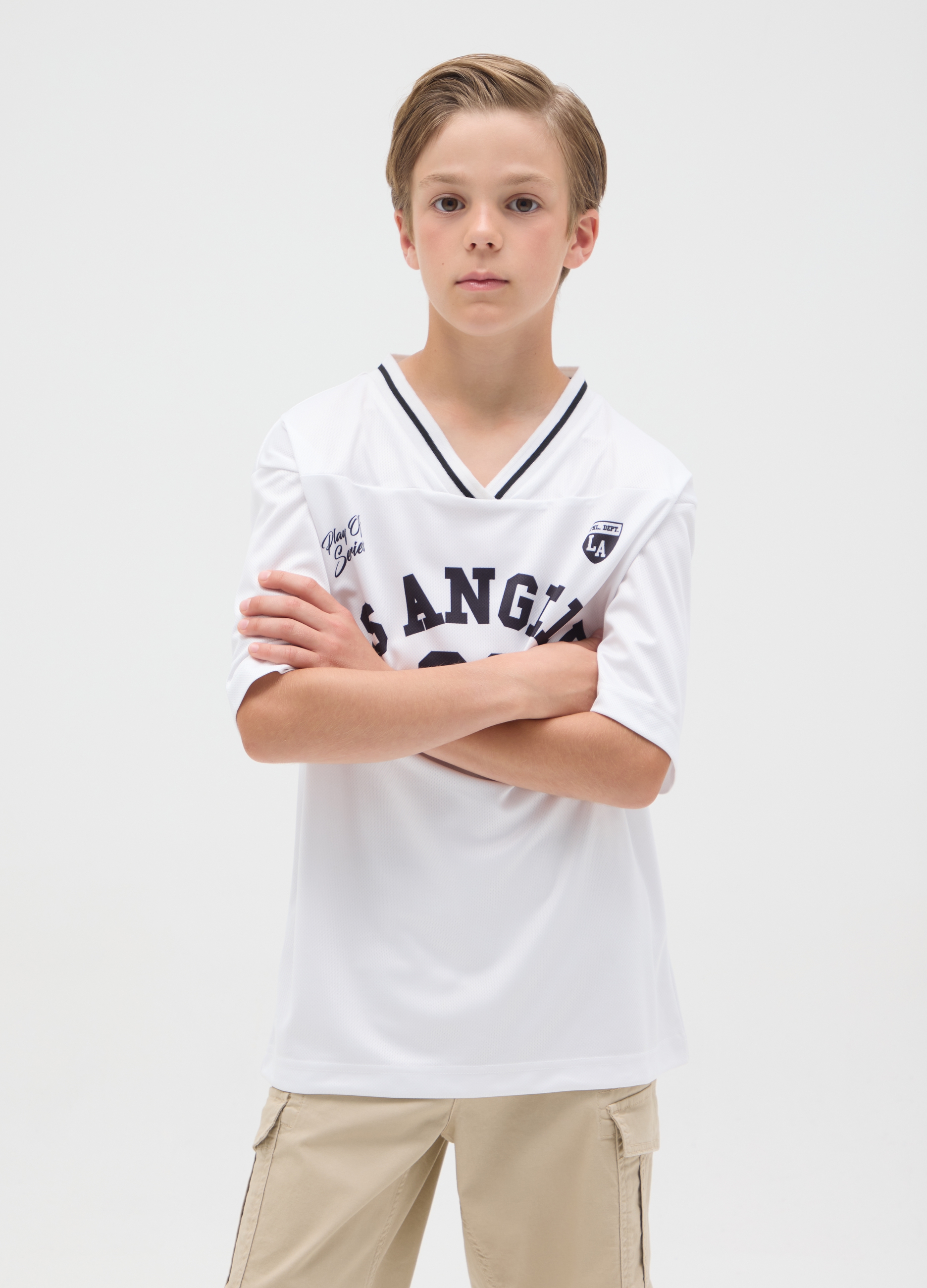 J LICENZE B.NO SICEM, T-shirt Da Bambino In Bianco Con Stampa, Bianco, Taglia: 10-11