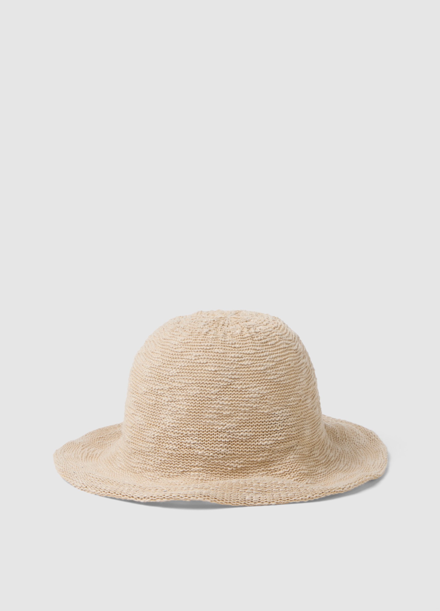 Sombrero Cloche Ligero Beige De Punto Jersey, Mujer, Beige Claro, Talla: 56