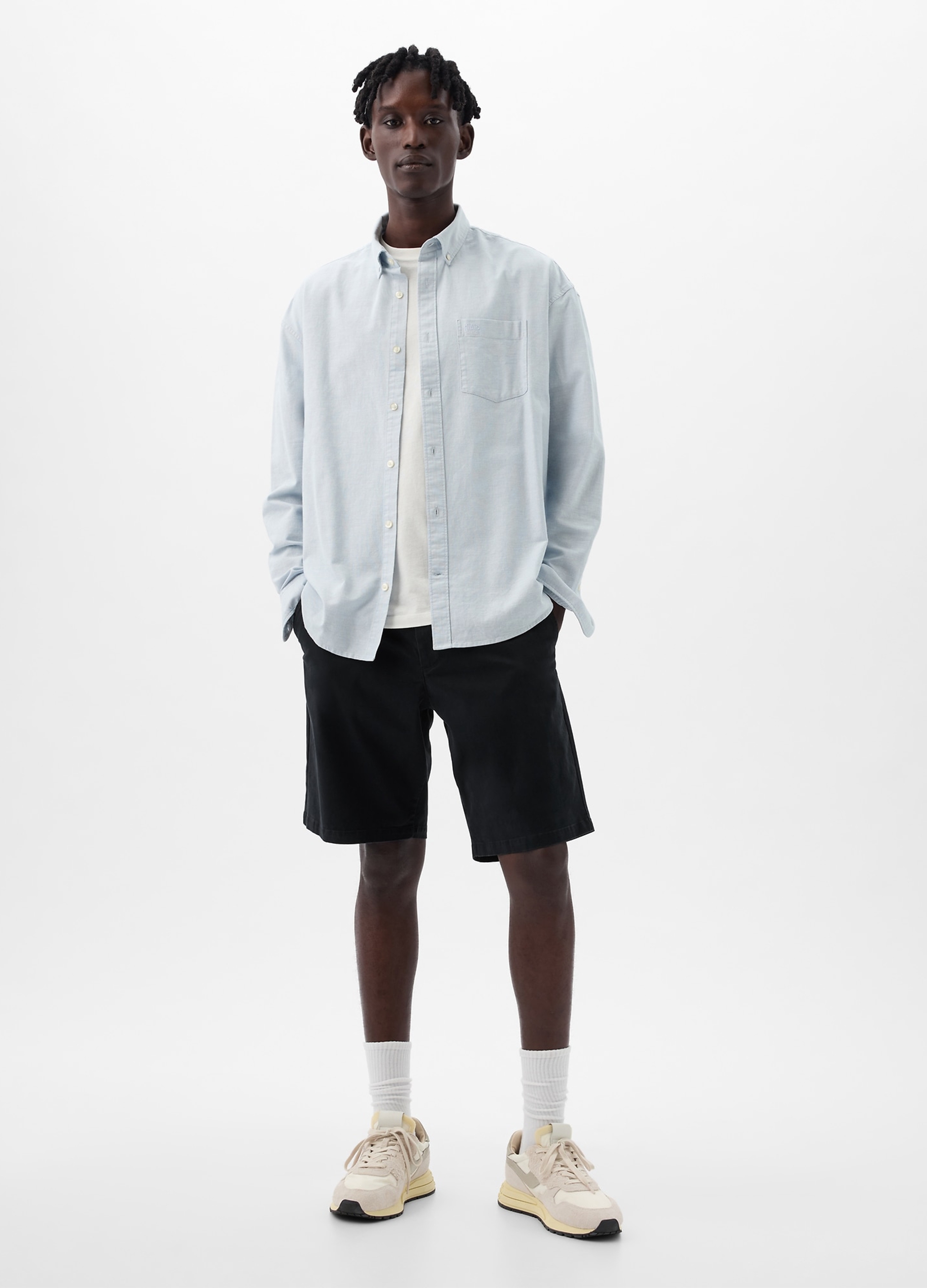 GAP, Bermuda Relaxed Fit In Cotone Stretch, Uomo, Nero, Taglia: 29