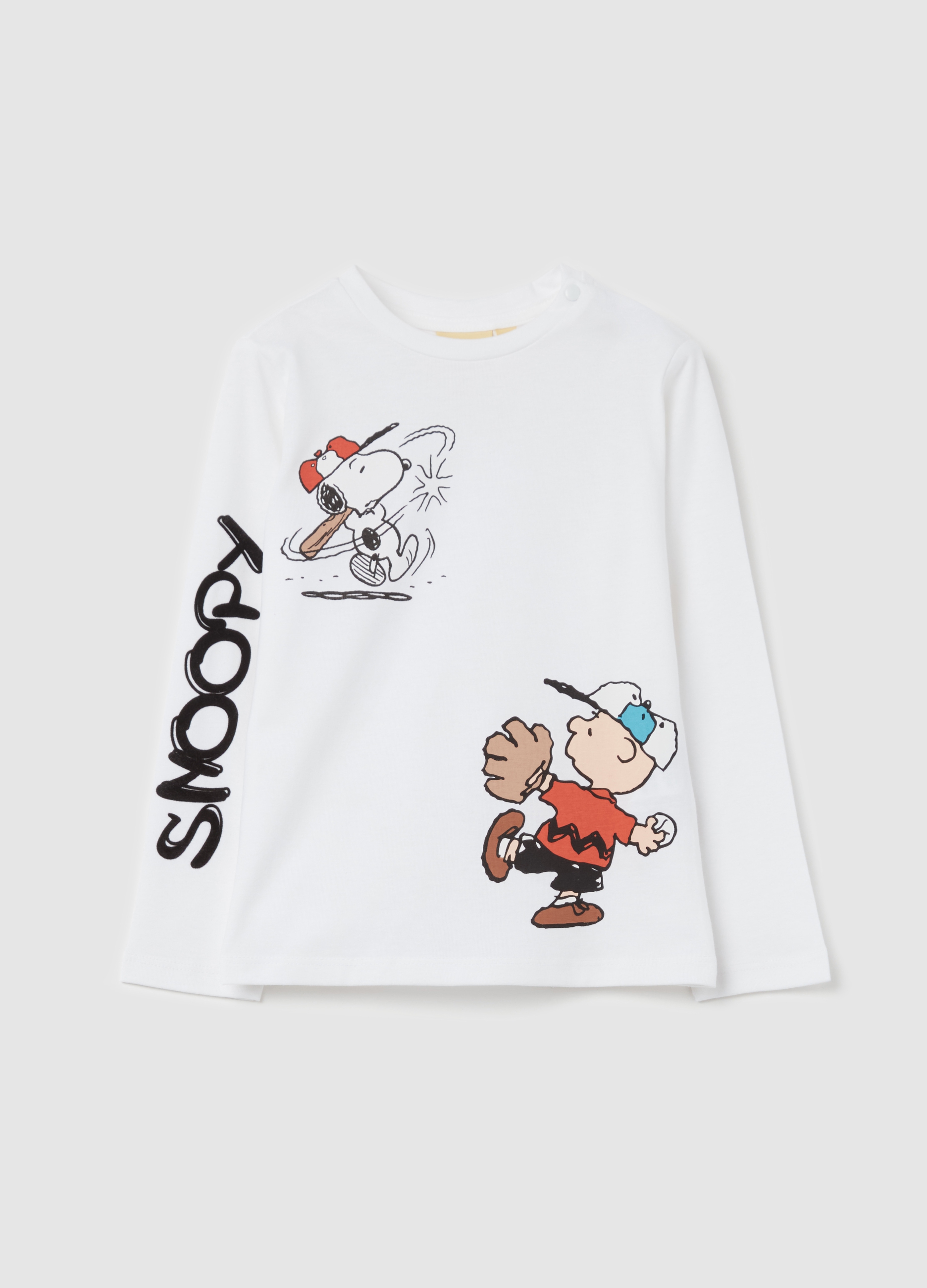 Camiseta De Manga Larga Con Estampado Snoopy, Niño, Blanco óptico, Talla: 30-36